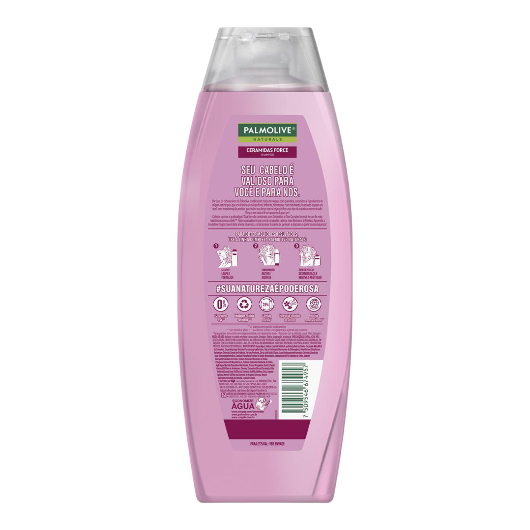 Shampoo Palmolive Naturals Ceramidas Force Frasco 650ml Tamanho Fam&iacute;lia