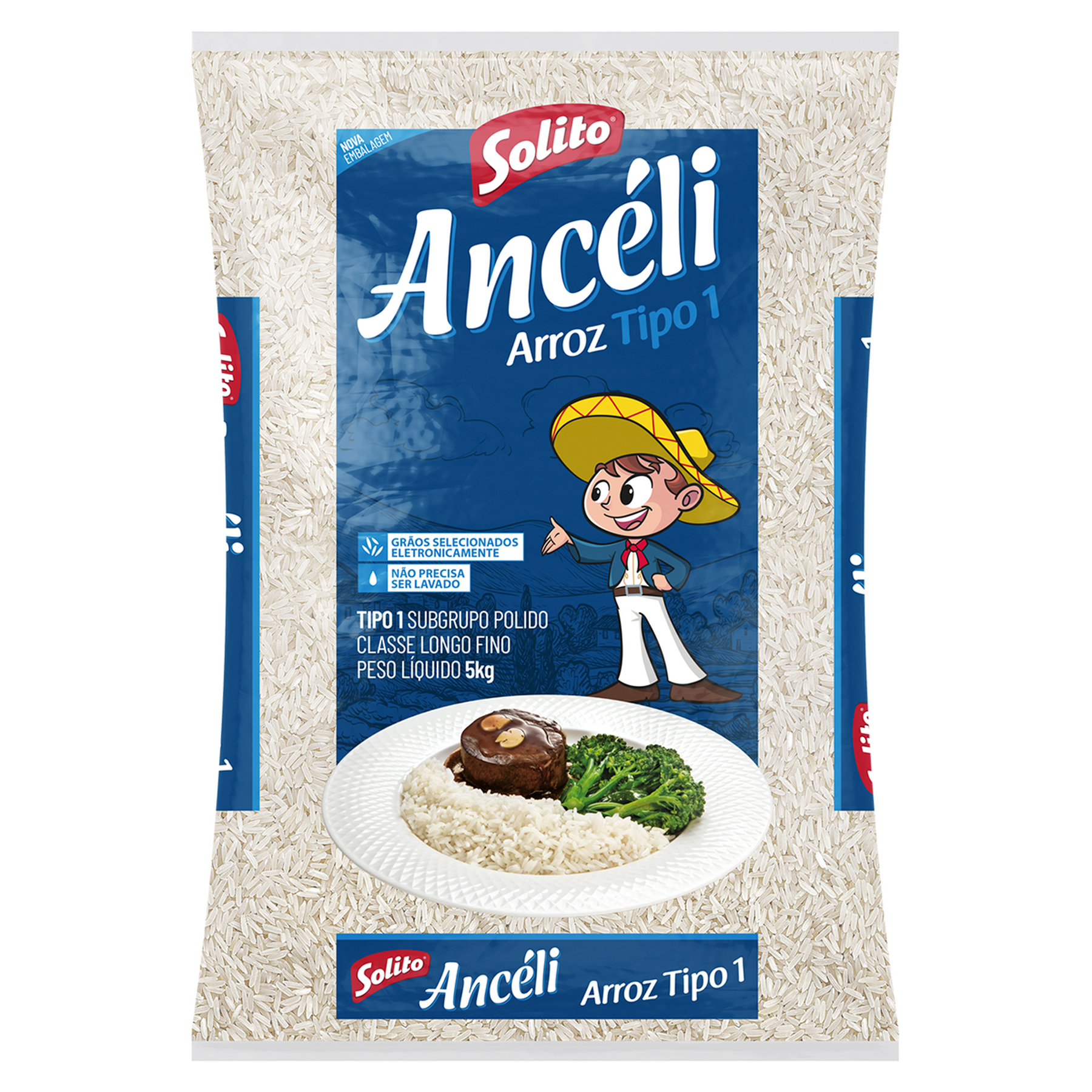 Arroz Ancéli Solito Pacote 5kg