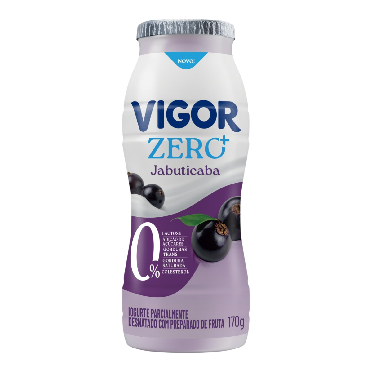 Iogurte Desnatado Jabuticaba Zero Lactose Vigor Zero+ Frasco 170g