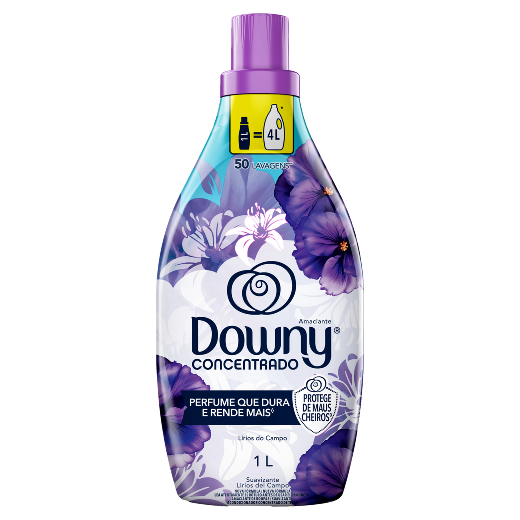 Amaciante de Roupa Concentrado Lírios do Campo Downy Frasco 1l