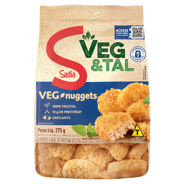 Empanado de Vegetal Nuggets Veg e Tal Sadia Pacote 275g