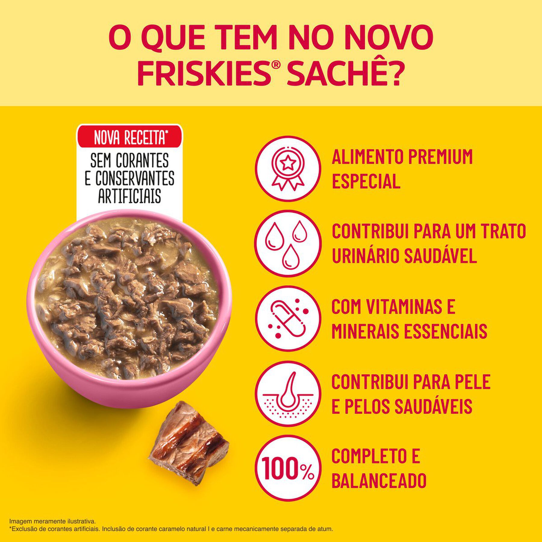 Alimento para Gatos Filhotes Carne ao Molho Purina Friskies Sachê 85g