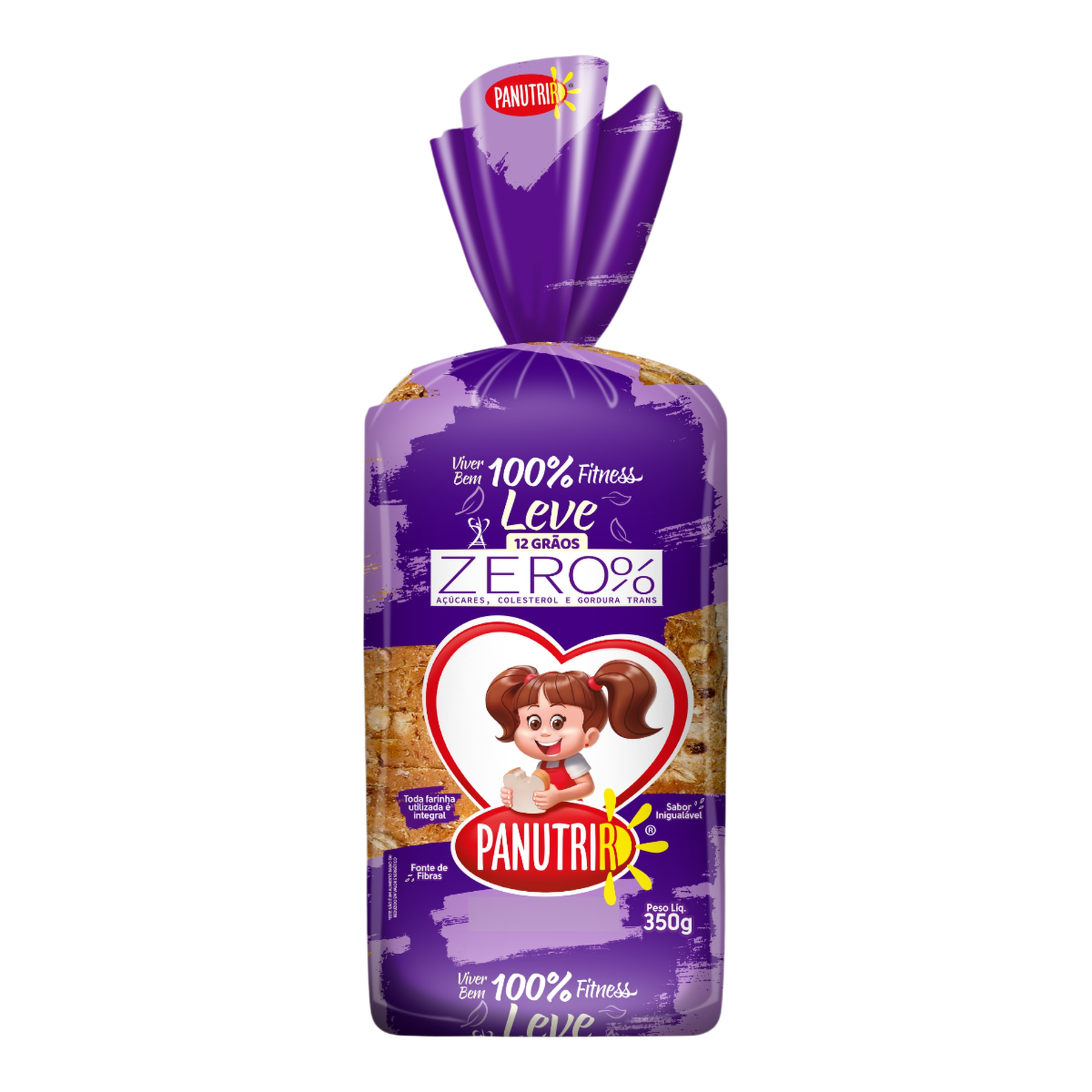 P&atilde;o Integral 12 Gr&atilde;os Zero Leve Panutrir Pacote 350g