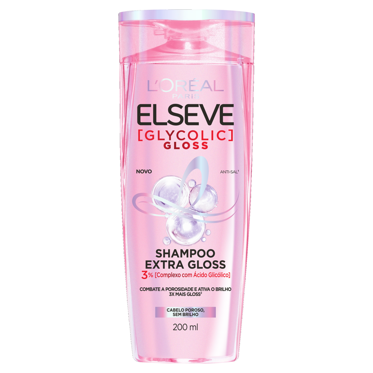 Shampoo Glycolic Gloss Elseve L'or&eacute;al Paris Frasco 200ml