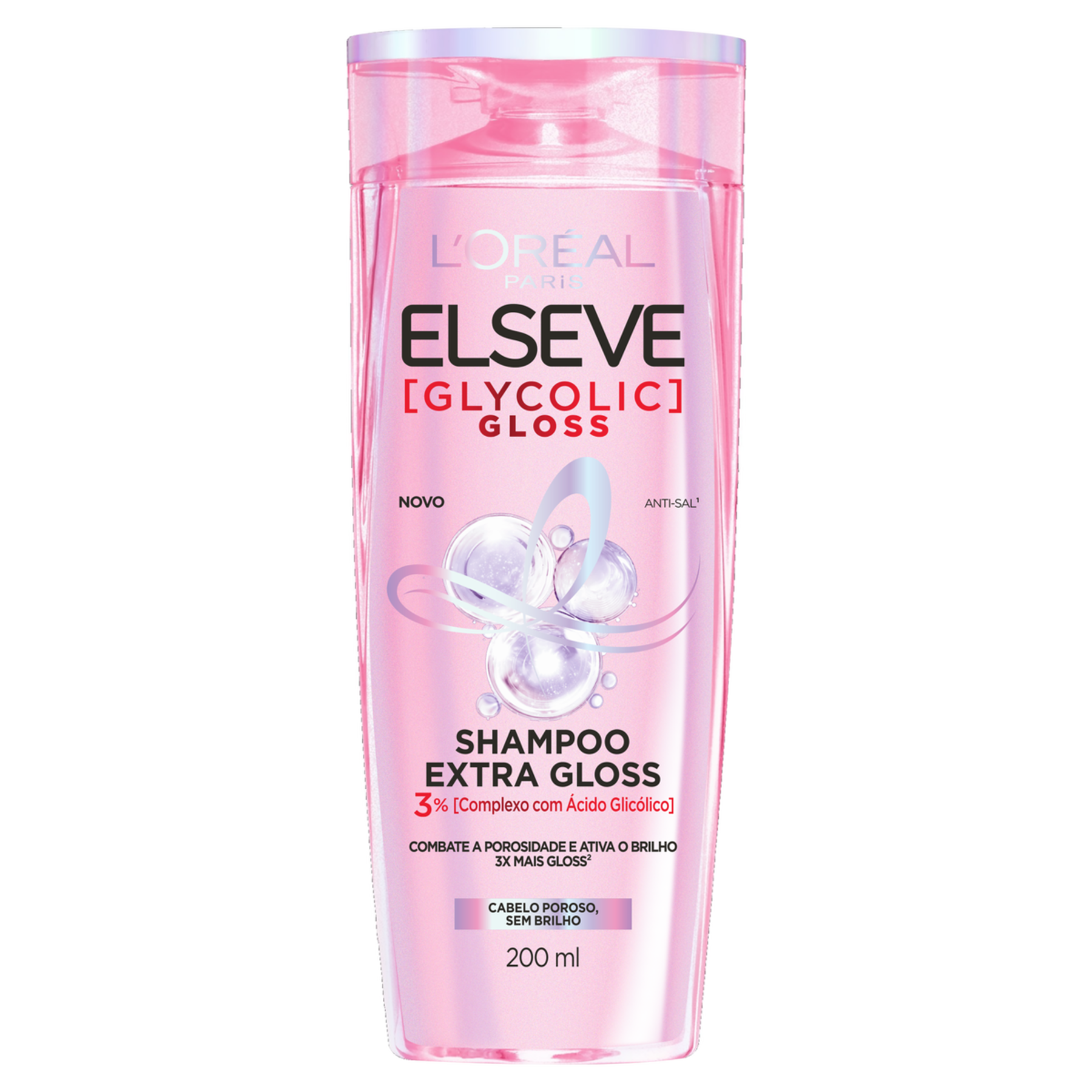 Shampoo Glycolic Gloss Elseve L'oréal Paris Frasco 200ml