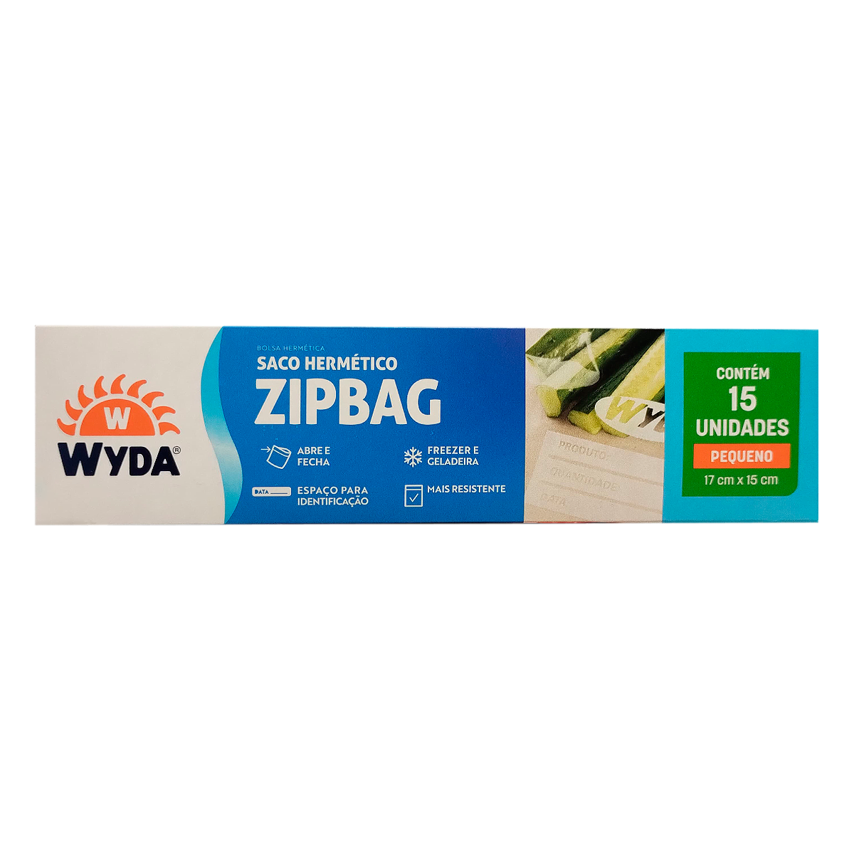 Saco Herm&eacute;tico ZipBag Pequeno Wyda 17x15cm C/15 Unidades