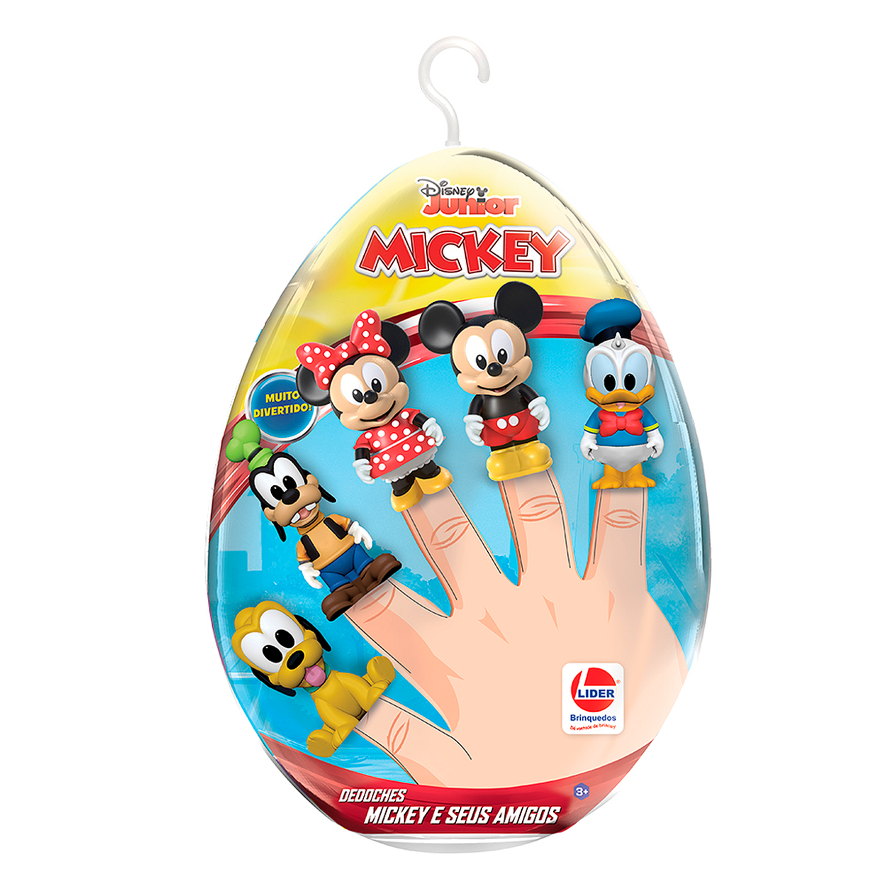 Ovo de Brinquedo Dedoches Mickey e Amigos Tam. M