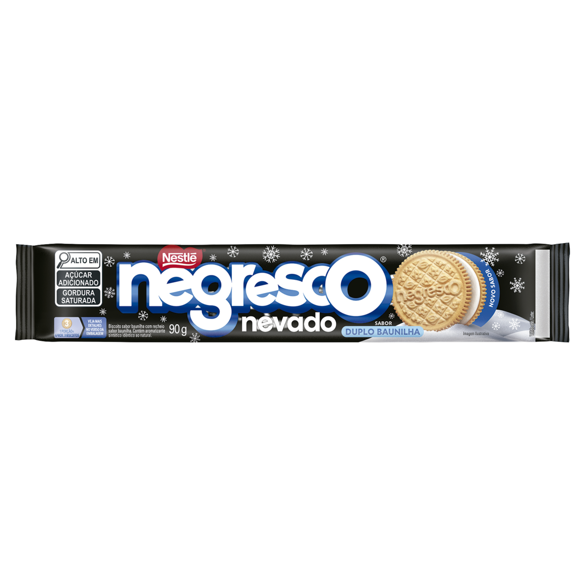 Biscoito Recheado Duplo Baunilha Negresco Nevado Pacote 90g