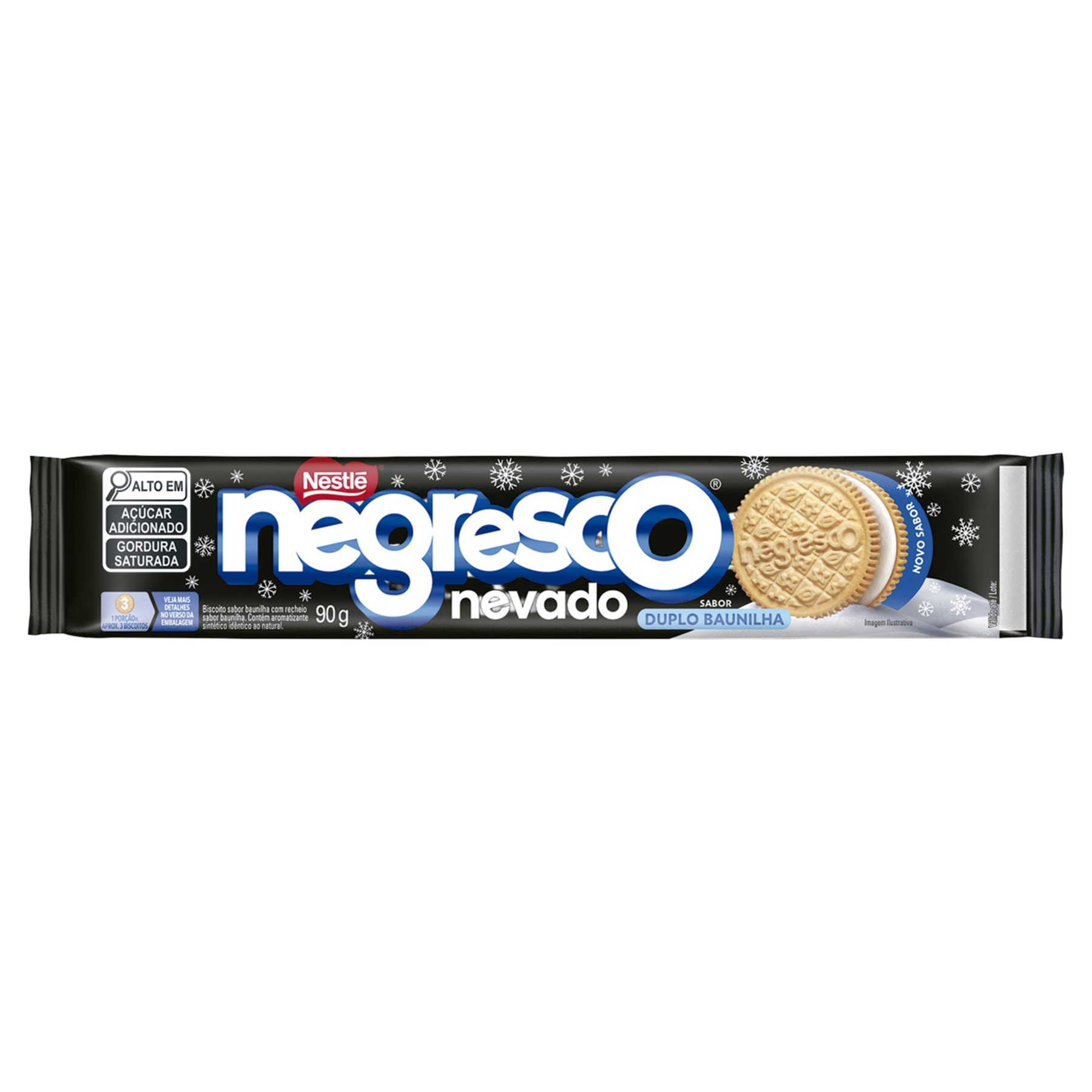 Biscoito Recheado Duplo Baunilha Negresco Nevado Pacote 90g