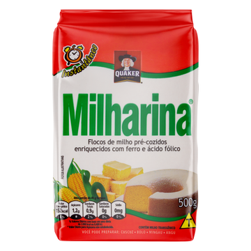 Flocos de Milho Pré-Cozido Quaker Milharina Pacote 500g