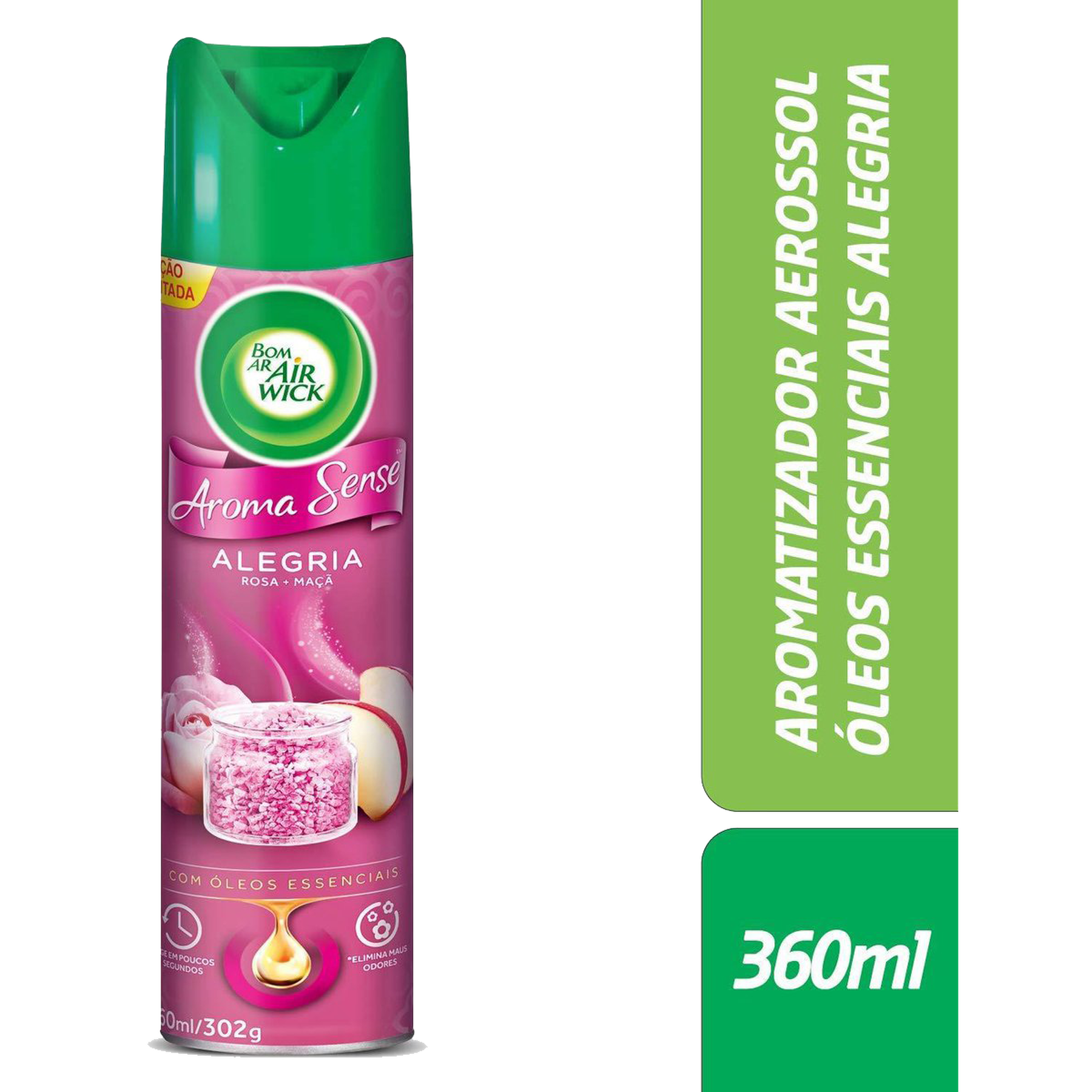 Neutralizador de Odores Alegria Air Wick Bom Ar Aroma Sense Frasco 360ml
