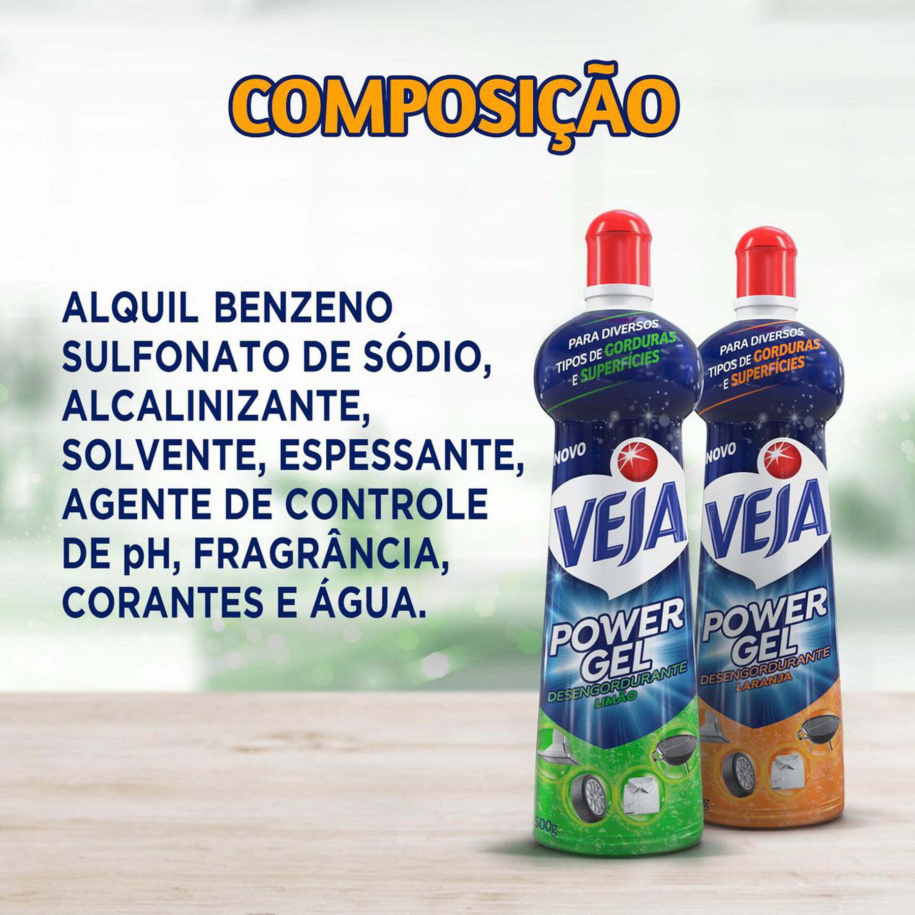Limpador Desengordurante Limão Veja Power Gel Squeeze 500ml