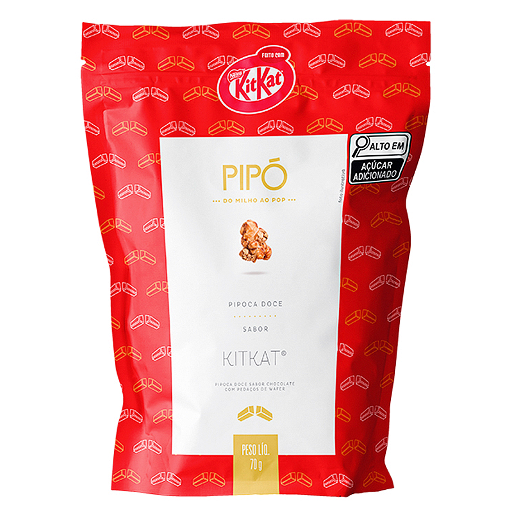 Pipoca KitKat Pip&oacute; Pacote 70g