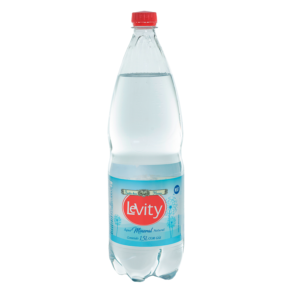&Aacute;gua Mineral Natural com G&aacute;s Levity Garrafa 1,5l