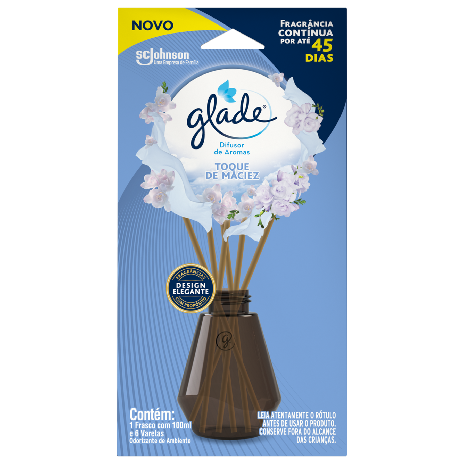 Odorizante de Ambiente Toque de Maciez Glade Difusor de Aromas Caixa 100ml