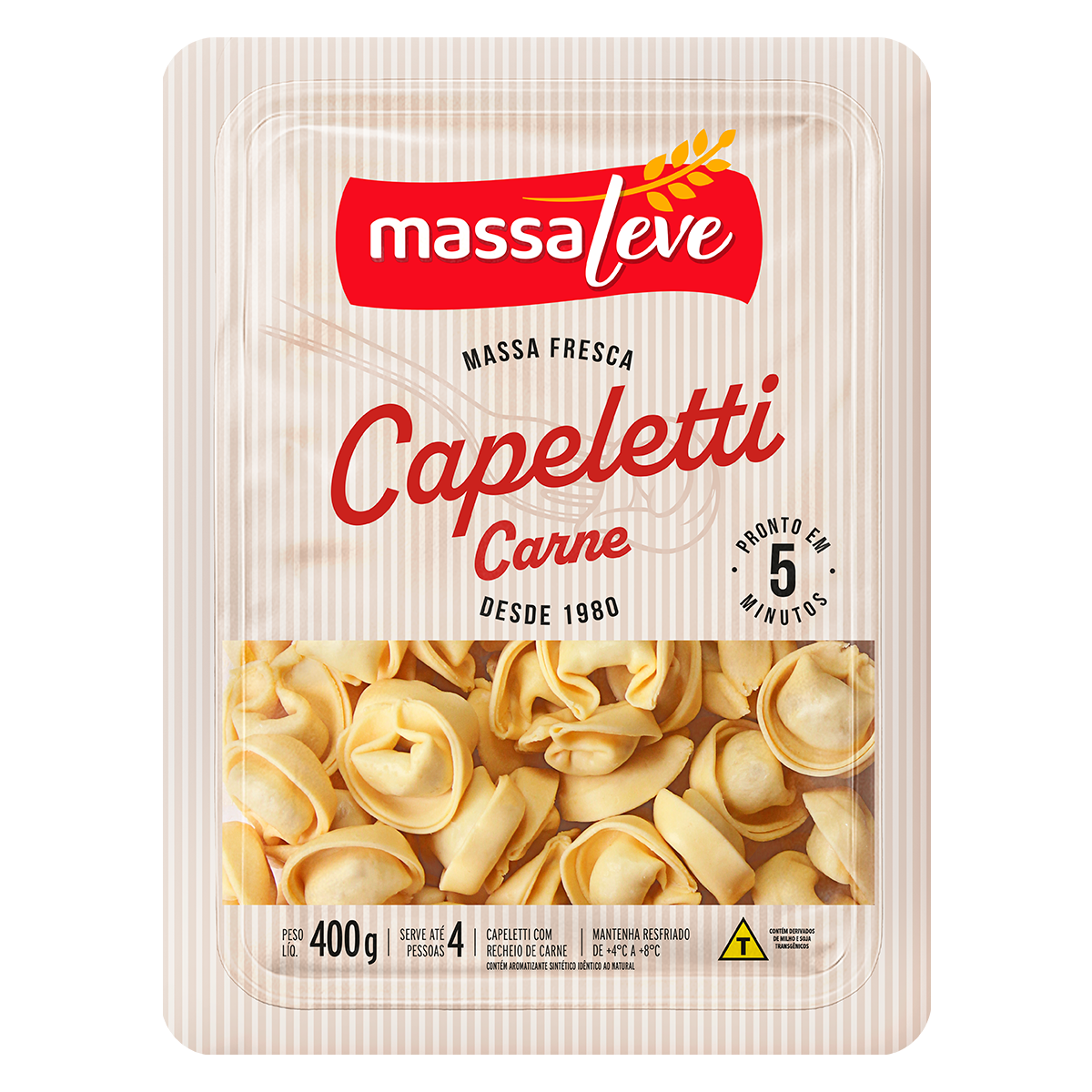 Massa Fresca Capeletti de Carne Massa Leve Pacote 400g