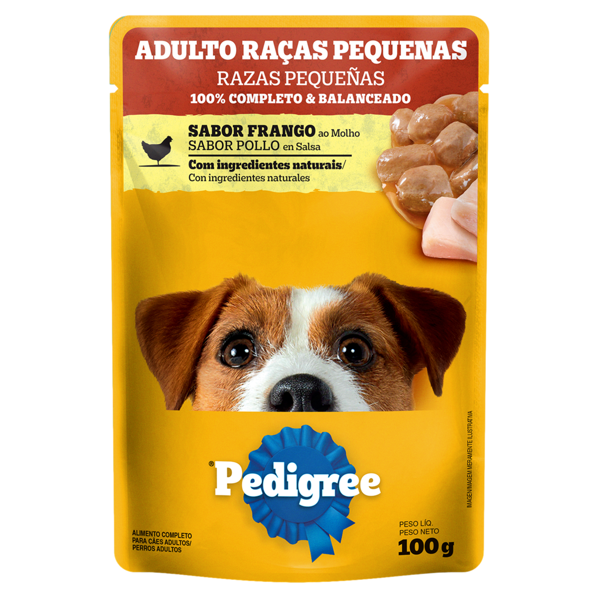 Alimento para C&atilde;es Adultos Ra&ccedil;as Pequenas Frango ao Molho Pedigree Sach&ecirc; 100g