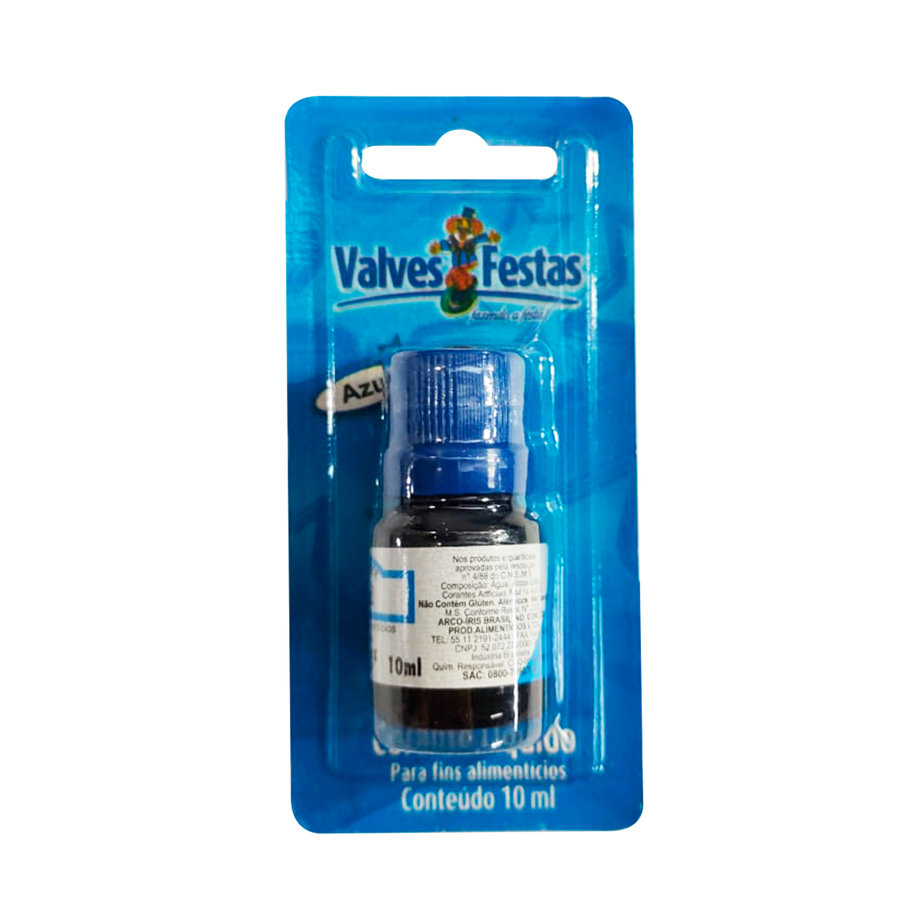 Corante Líquido Alimentício Azul Valves Festas 10ml