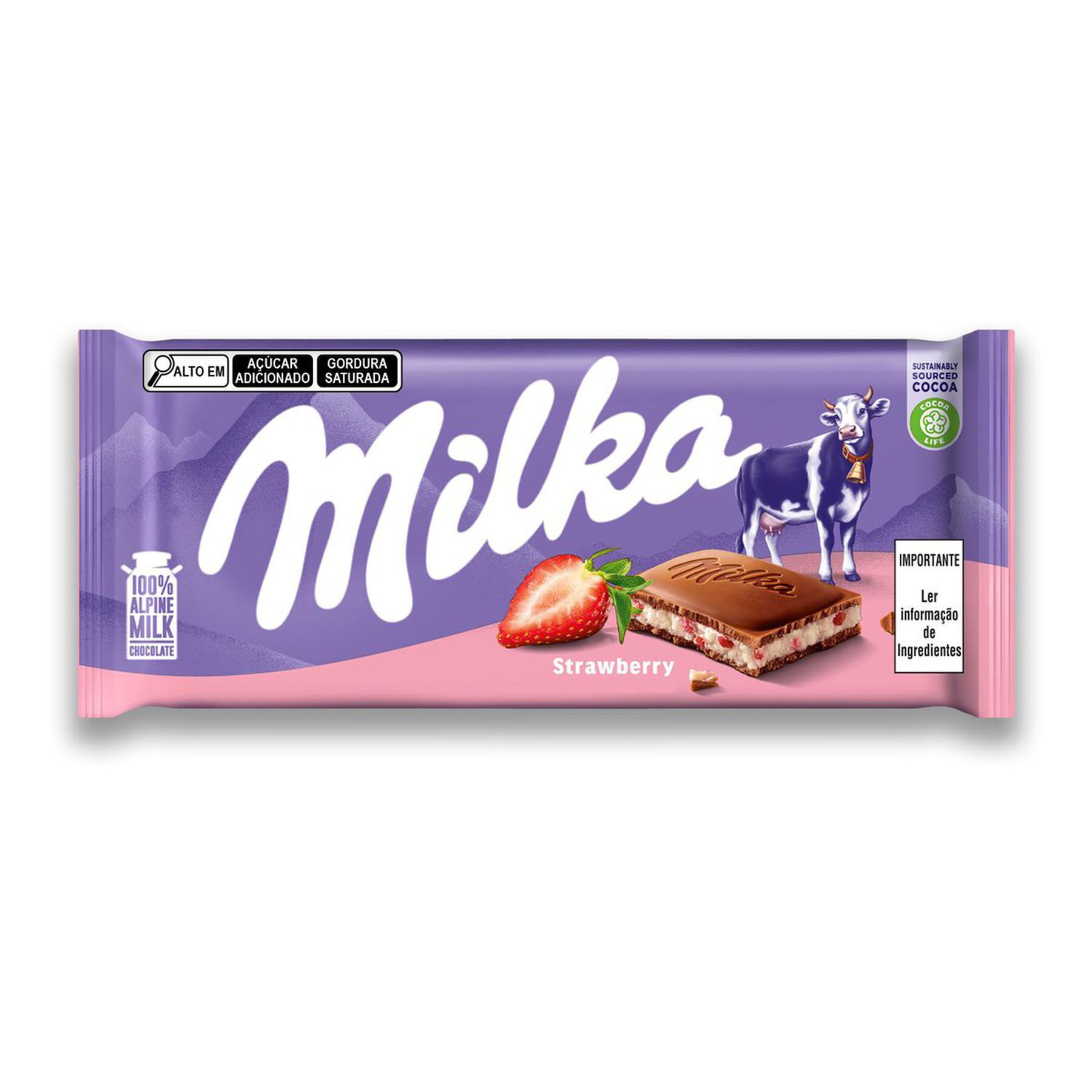 Barra de Chocolate Strawberry Milka 100g
