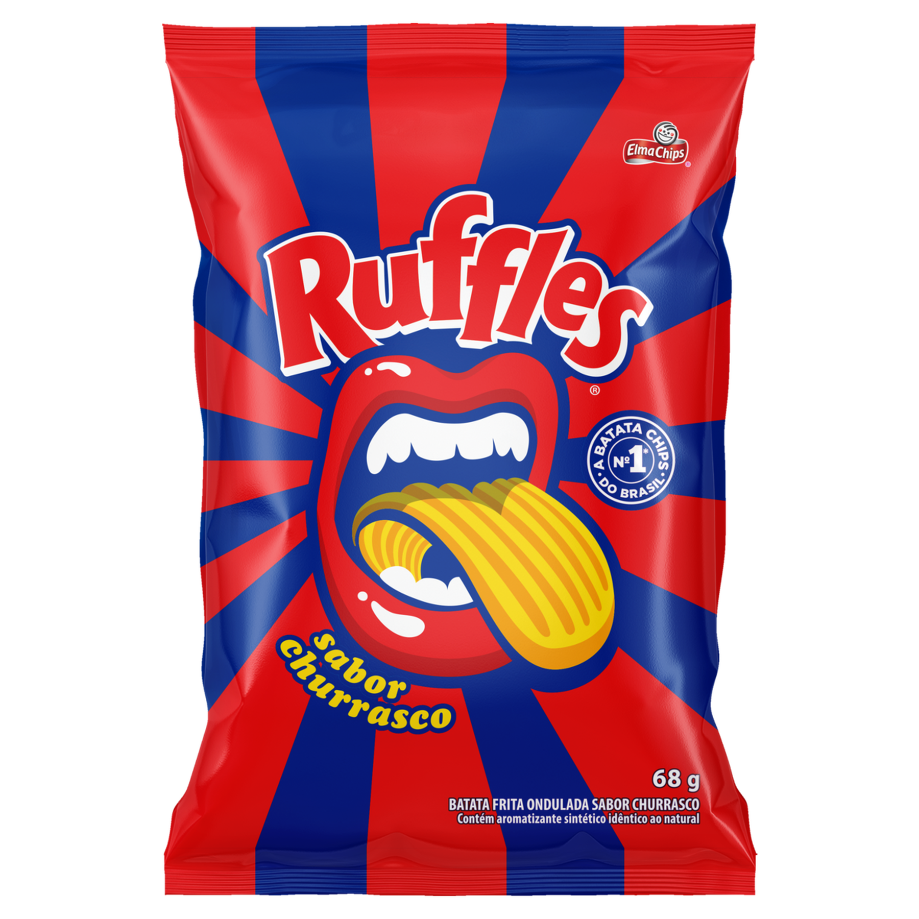 Batata Frita Ondulada Churrasco Ruffles Elma Chips Pacote 68g