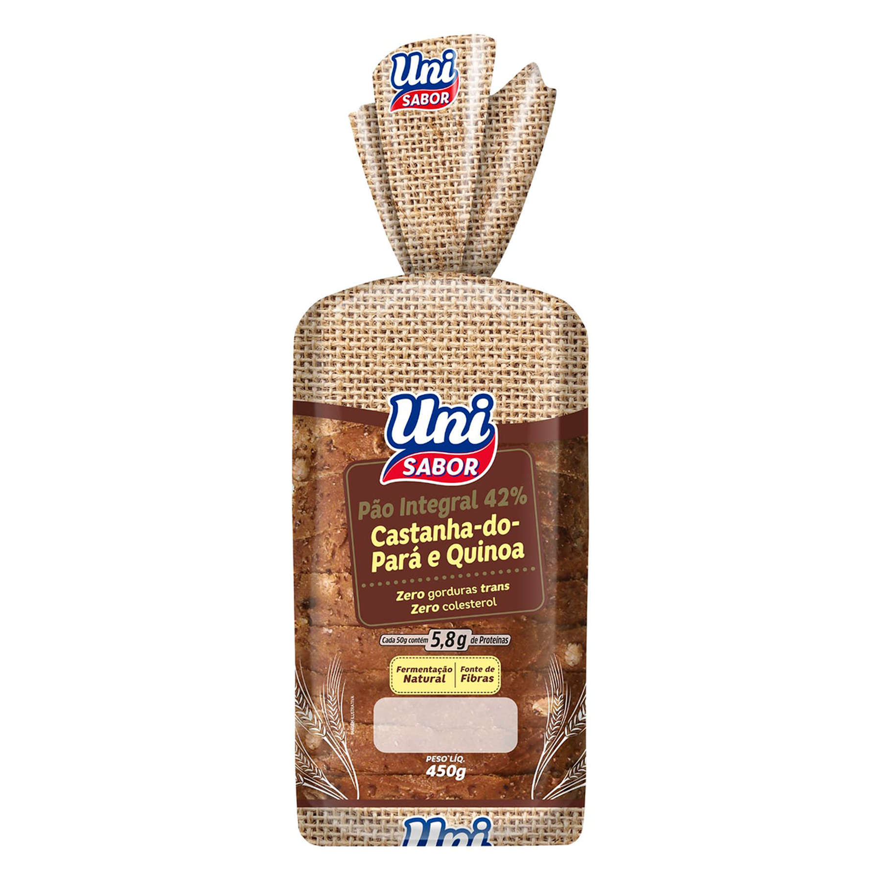 Pão Integral Castanha do Pará e Quinoa Uni Sabor 450g