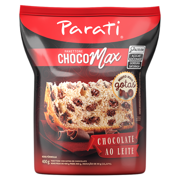 Panettone Choco Max com Gotas de Chocolate ao Leite Parati Pacote 400g