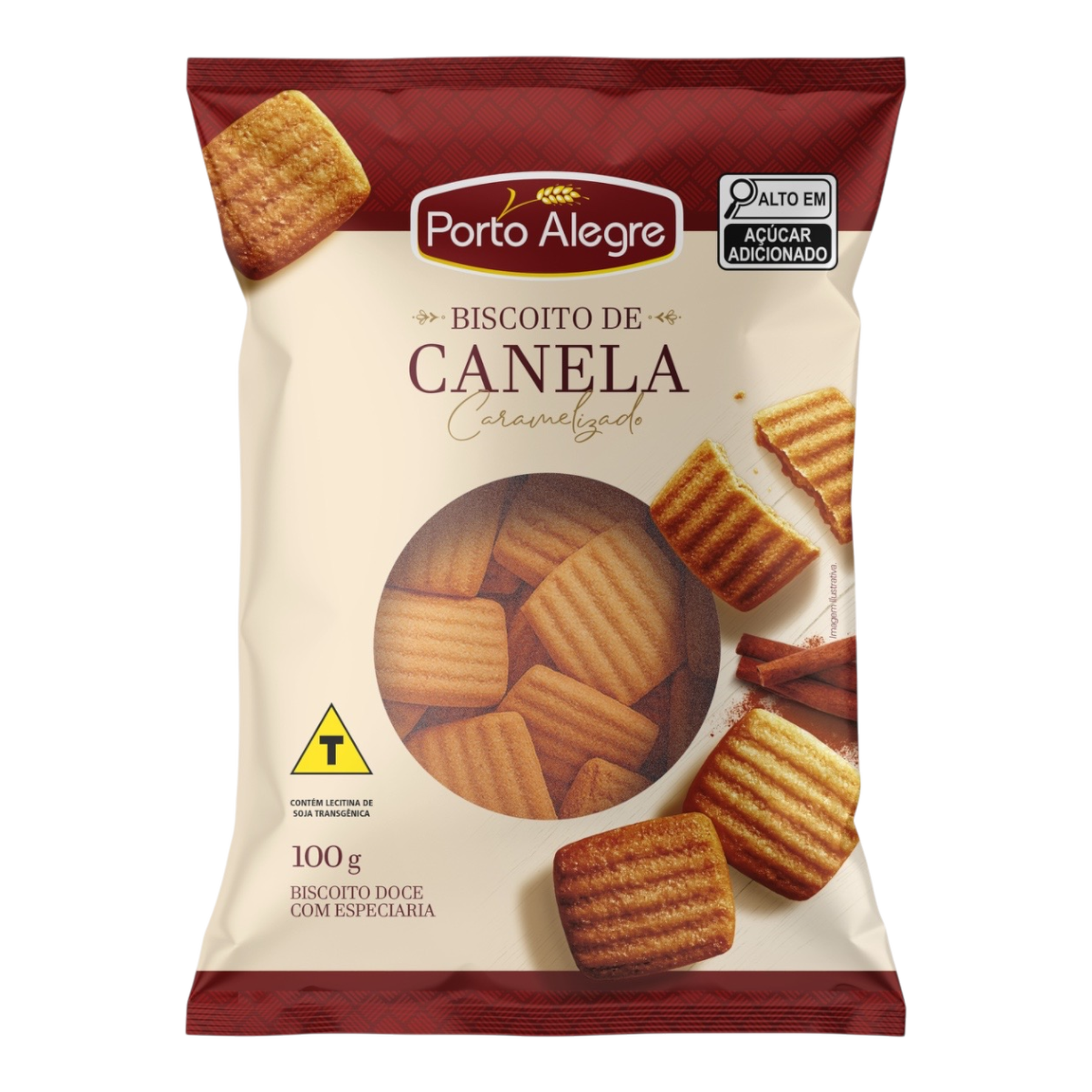 Biscoito Canela Caramelizado Porto Alegre Pacote 100g