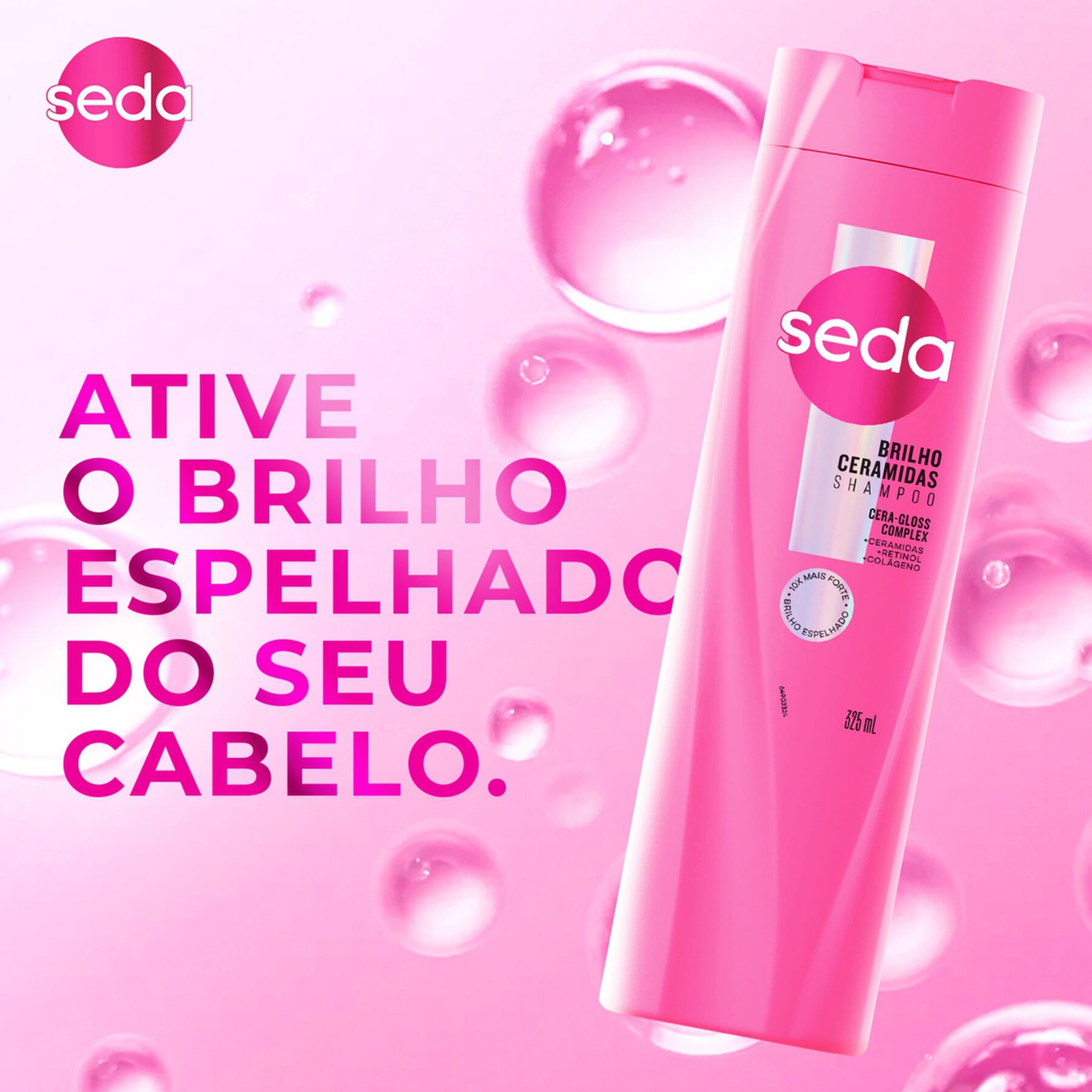 Shampoo Brilho Ceramidas Seda Frasco 325ml