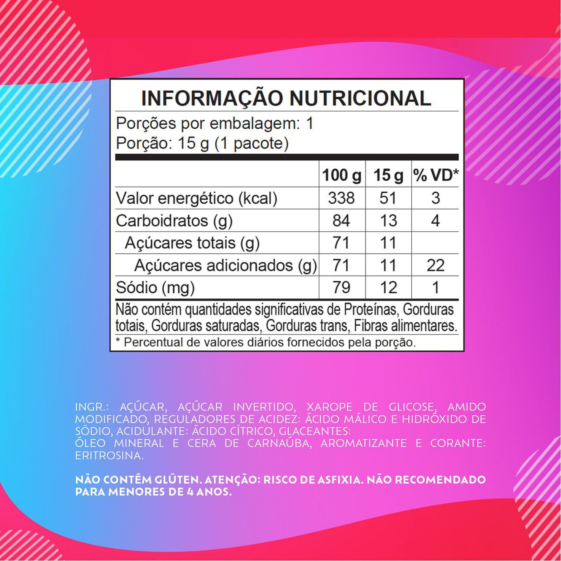 Bala Tutti Frutti Patinhas Bubbaloo Pacote 15g