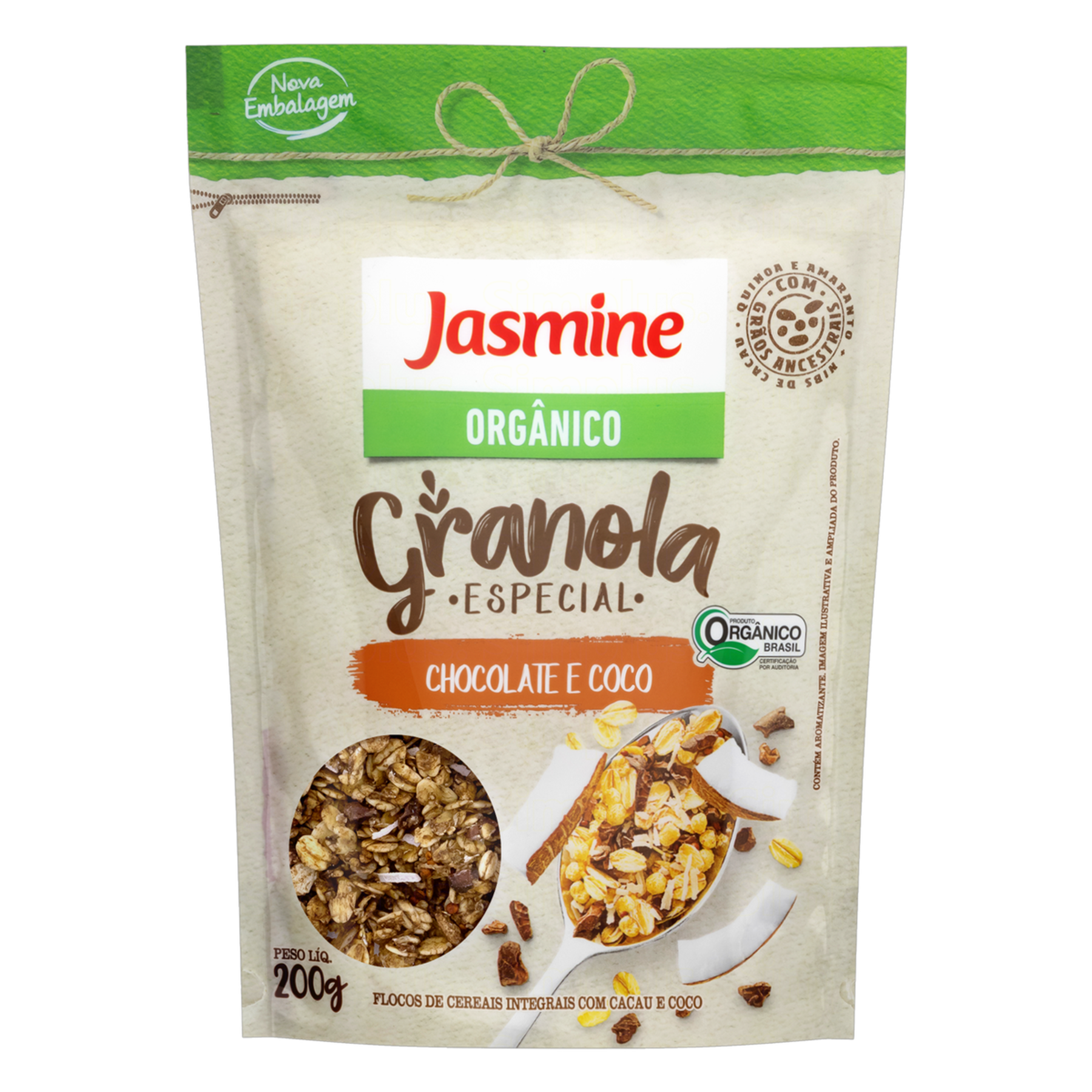 Granola Orgânica Chocolate e Coco Jasmine Especial Pouch 200g