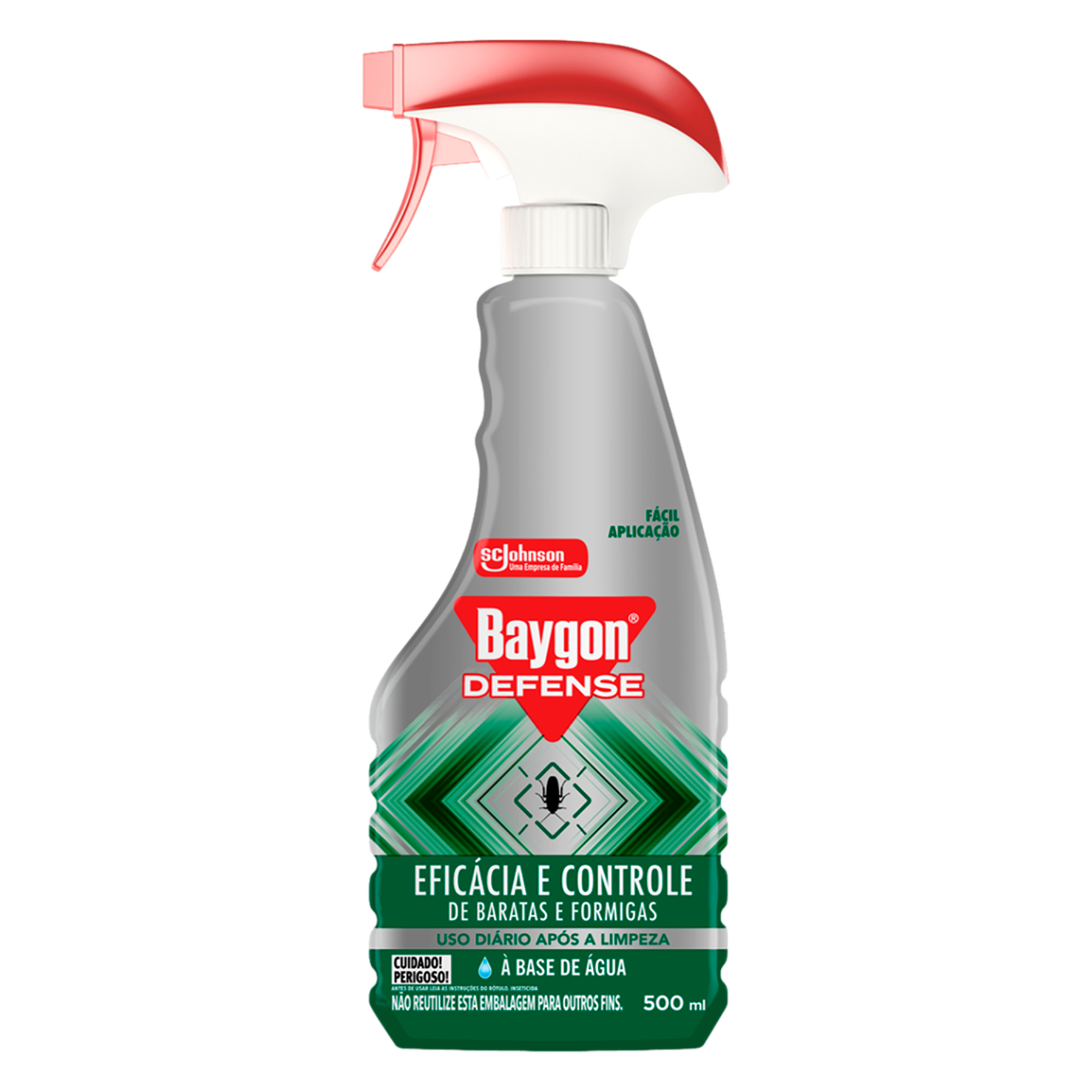 Inseticida Efic&aacute;cia e Controle de Baratas e Formigas Defense Baygon Frasco 500ml Borrifador