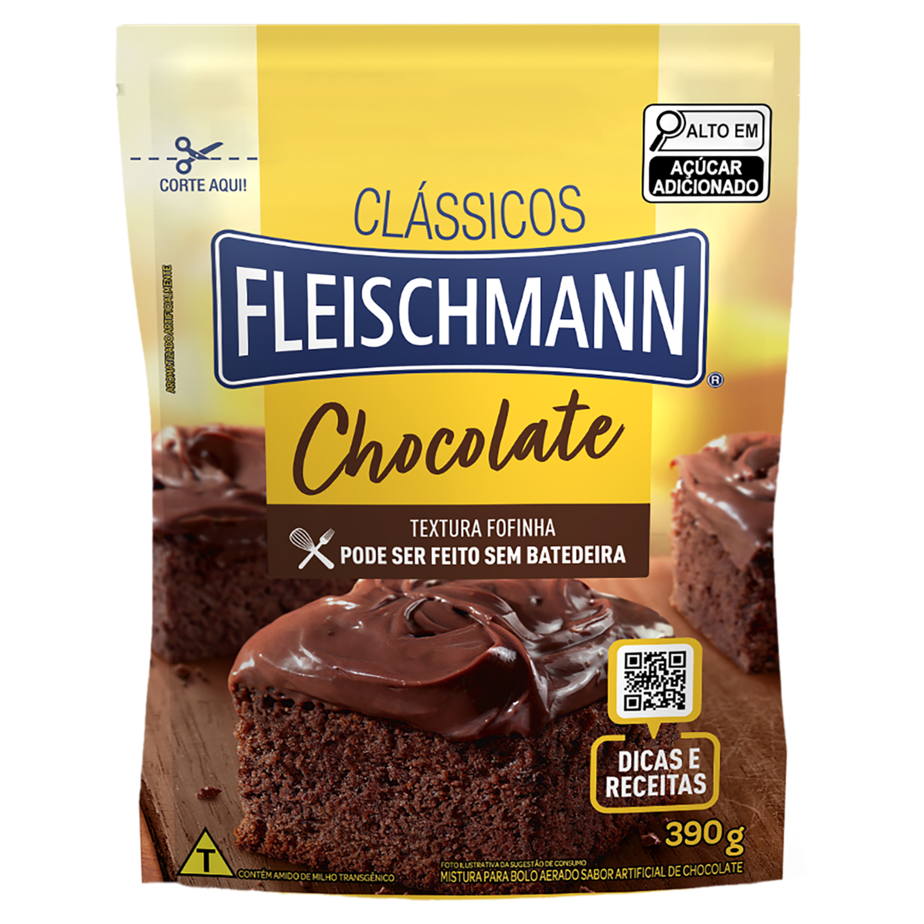Mistura para Bolo Chocolate Fleischmann Sach&ecirc; 390g