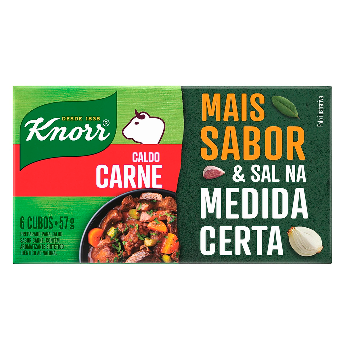 Caldo em Tablete Carne Knorr Caixa 57g C/6 Unidades