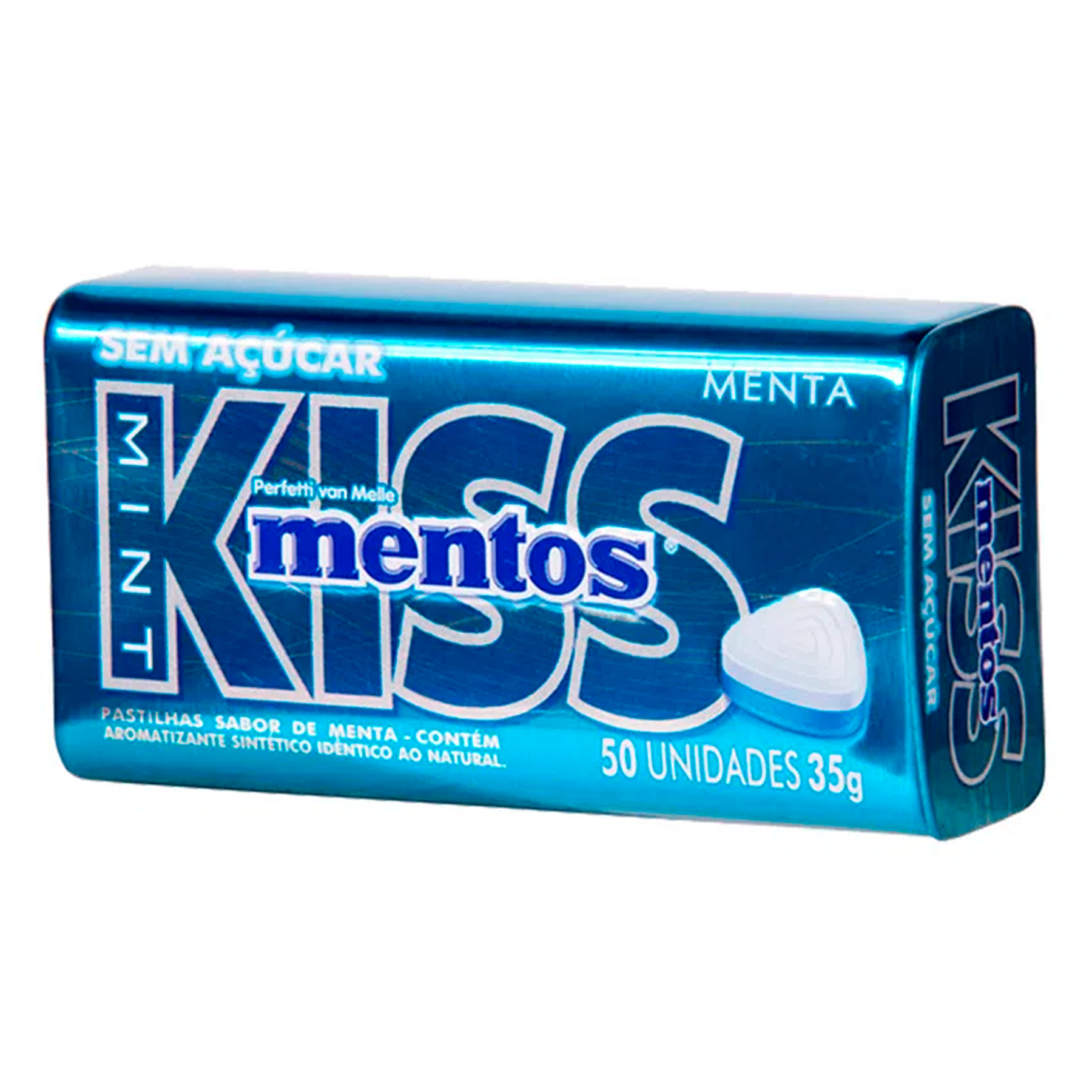 Pastilha Kiss Menta Mentos Lata 35g
