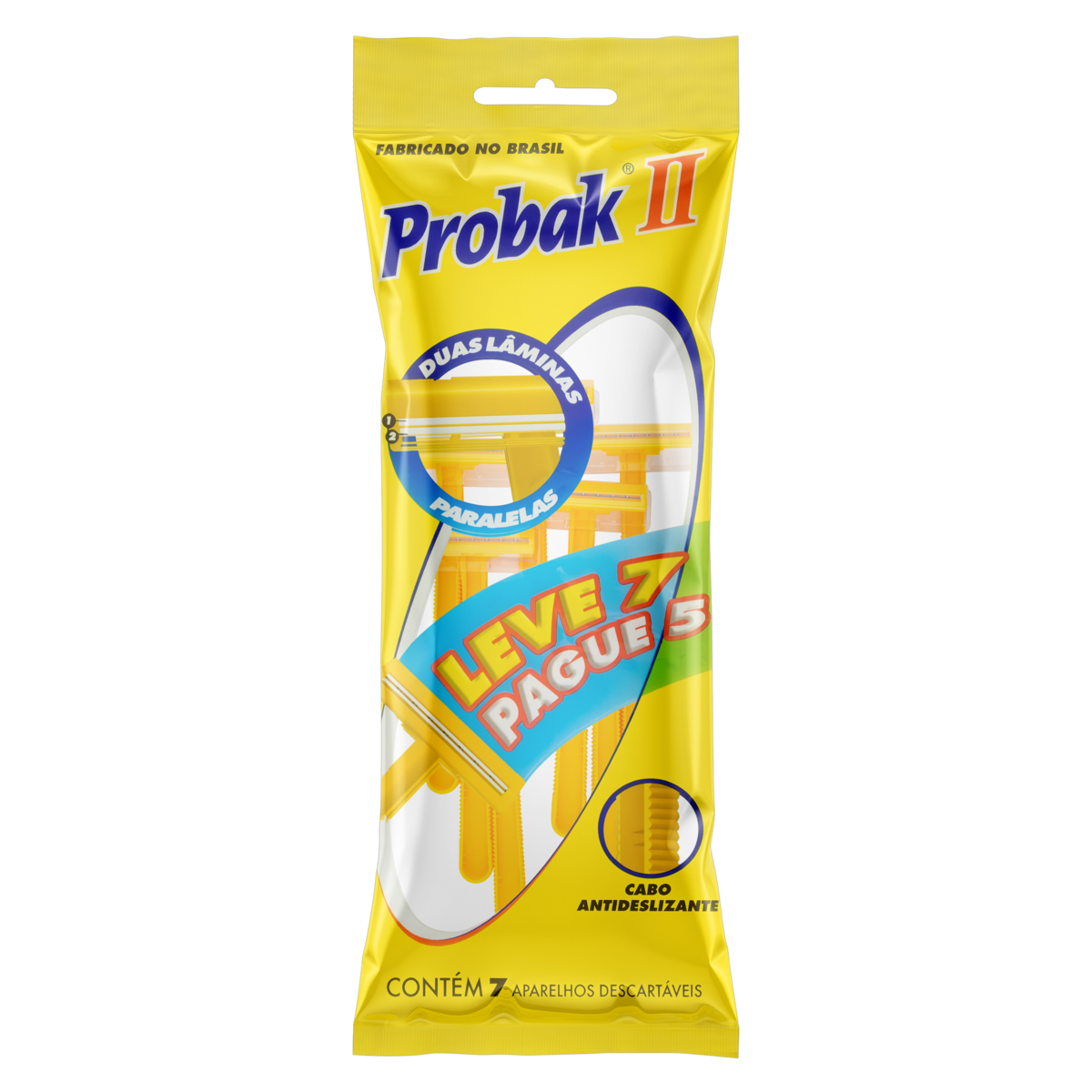 Aparelho Descart&aacute;vel para Barbear Probak II C/7 Unidades - Embalagem Leve 7 Pague 5