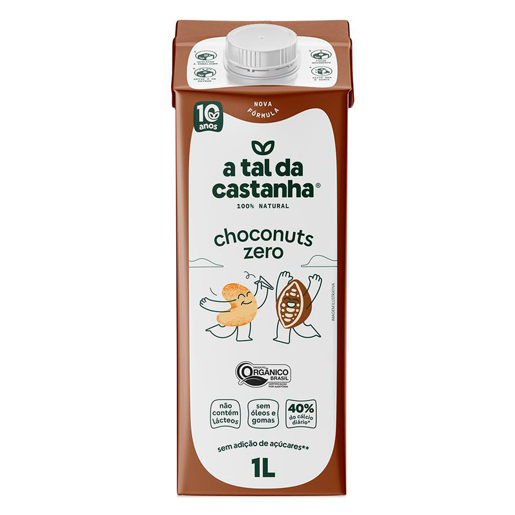 Bebida &agrave; Base de Castanha de Caju e Cacau Choconuts Zero A Tal da Castanha Caixa 1l