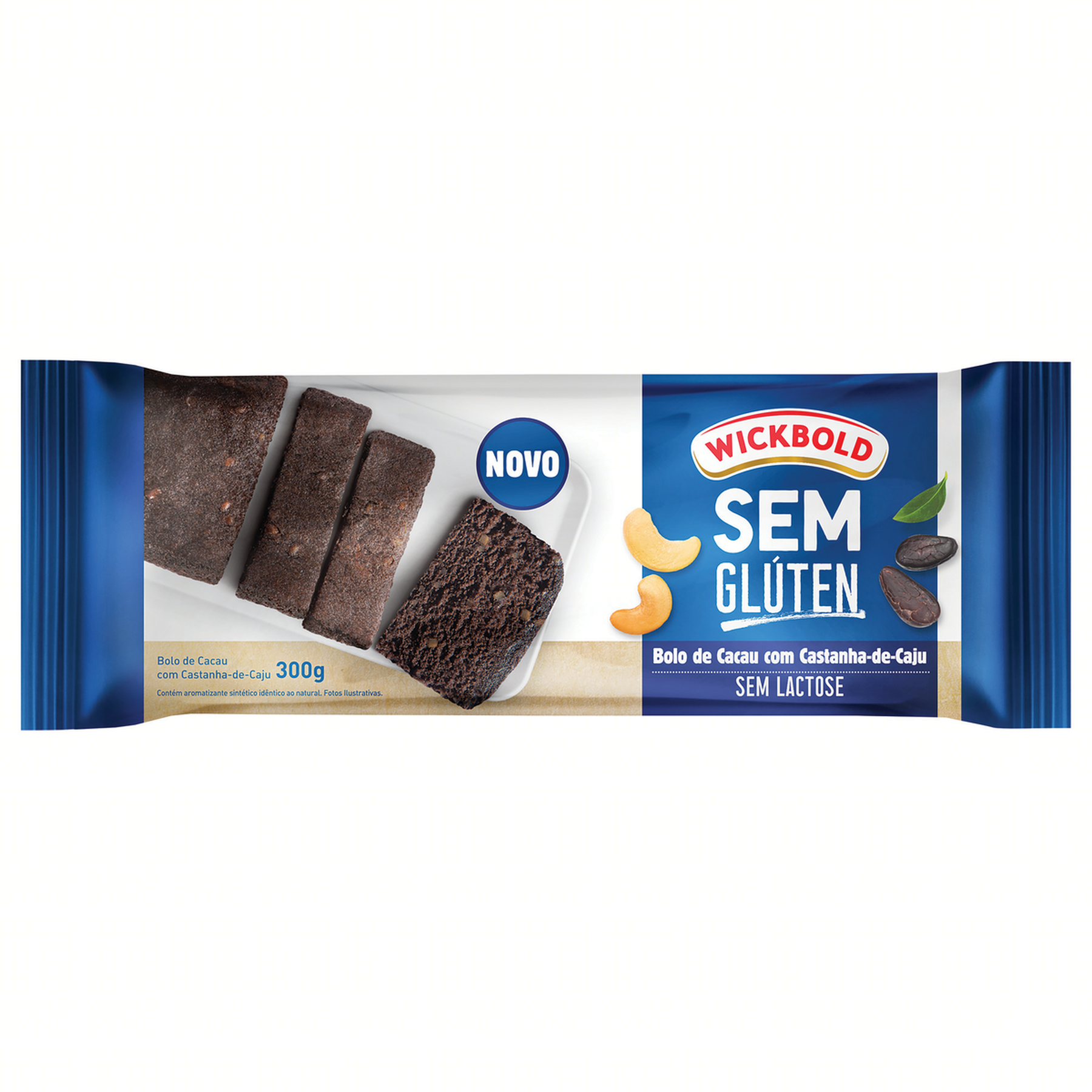 Bolo de Cacau com Castanha-de-Caju Sem Glúten Zero Lactose Wickbold Pacote 300g