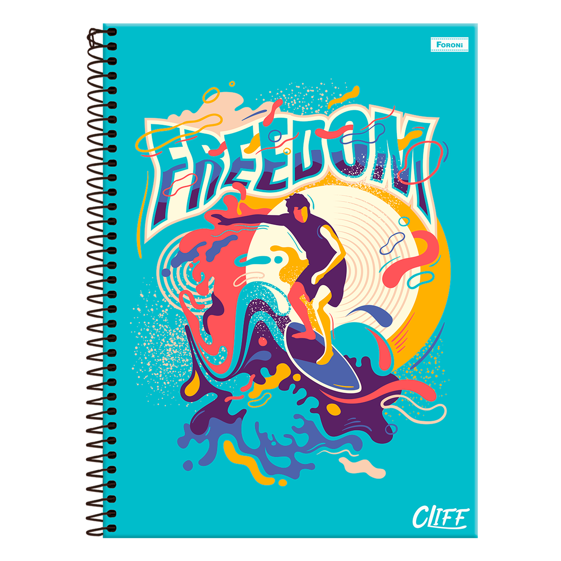 Caderno Universit&aacute;rio Capa Dura Cliff Masculino Foroni C/80 Folhas