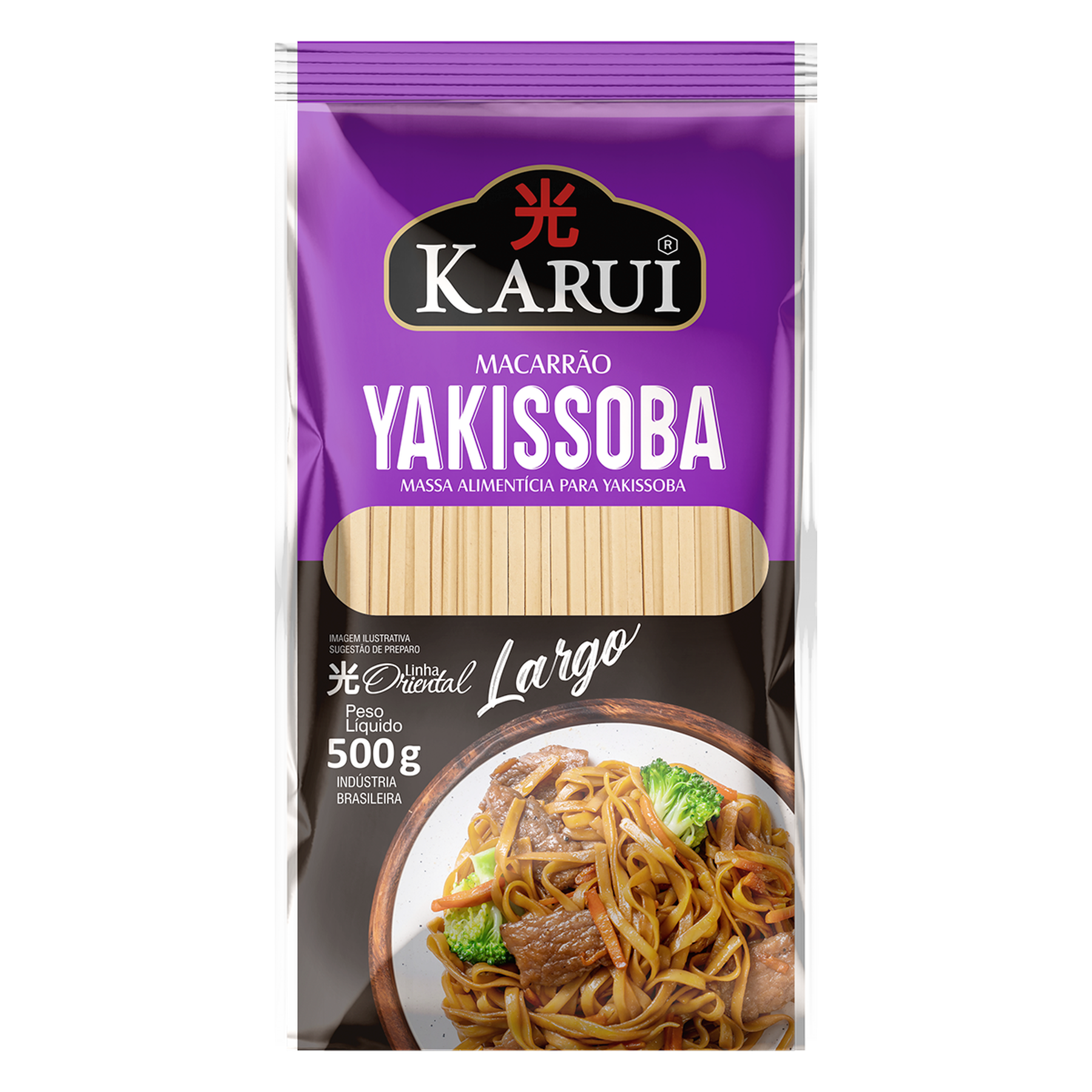 Macarr&atilde;o Yakissoba Largo Karui Pacote 500g