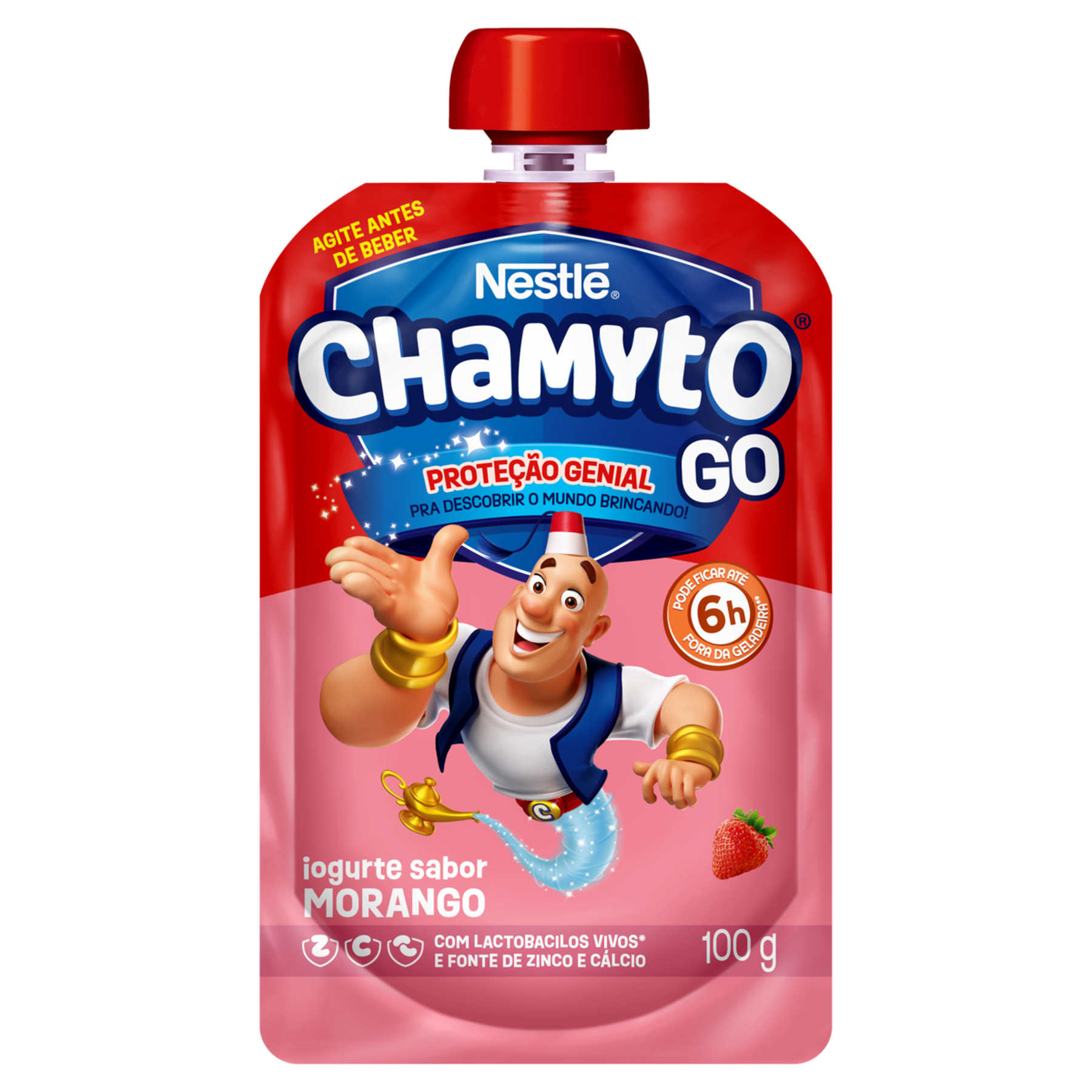 Iogurte Parcialmente Desnatado Morango Nestlé Chamyto Go Squeeze 100g