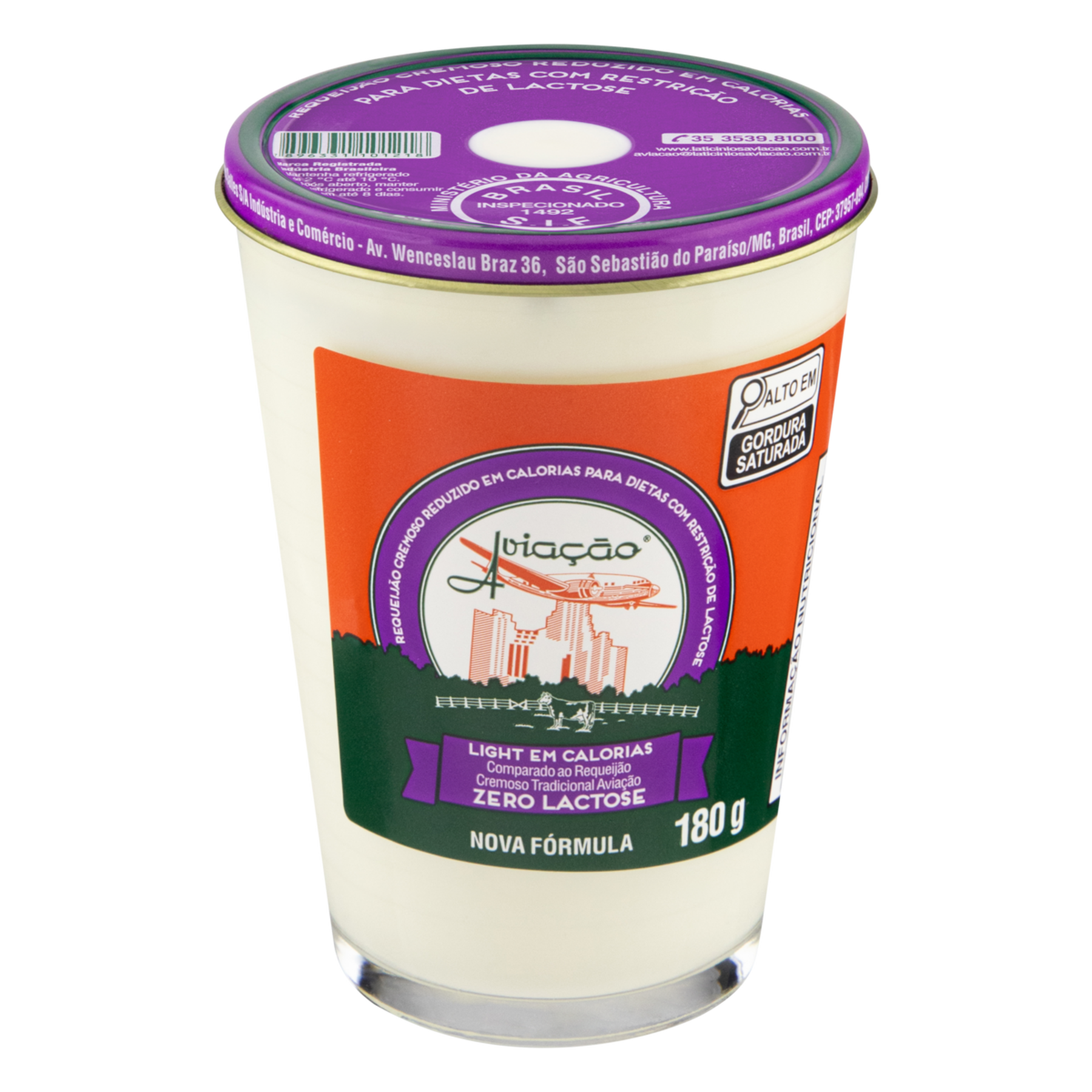 Requeij&atilde;o Cremoso Light Zero Lactose Avia&ccedil;&atilde;o Copo 180g