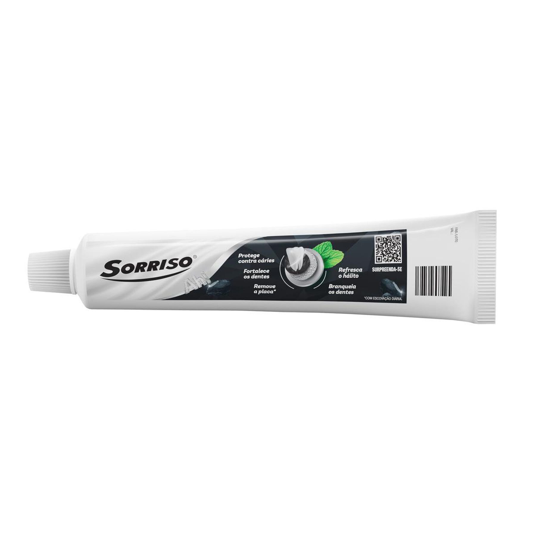 Gel Dental Anticárie Branqueador Carvão Ativado Sorriso Caixa 90g