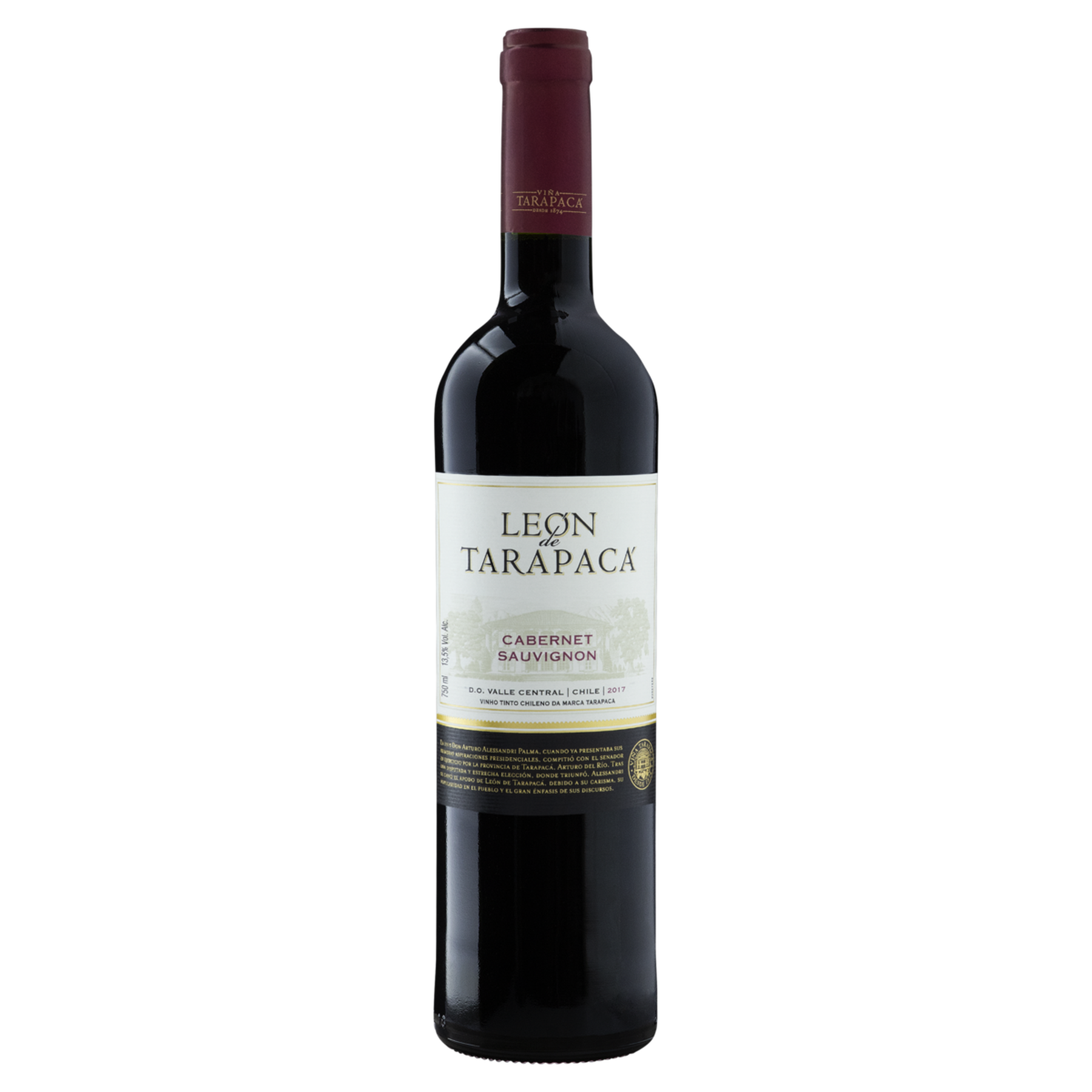 Vinho Chileno Tinto Seco León Tarapacá Cabernet Sauvignon Valle Central Garrafa 750ml