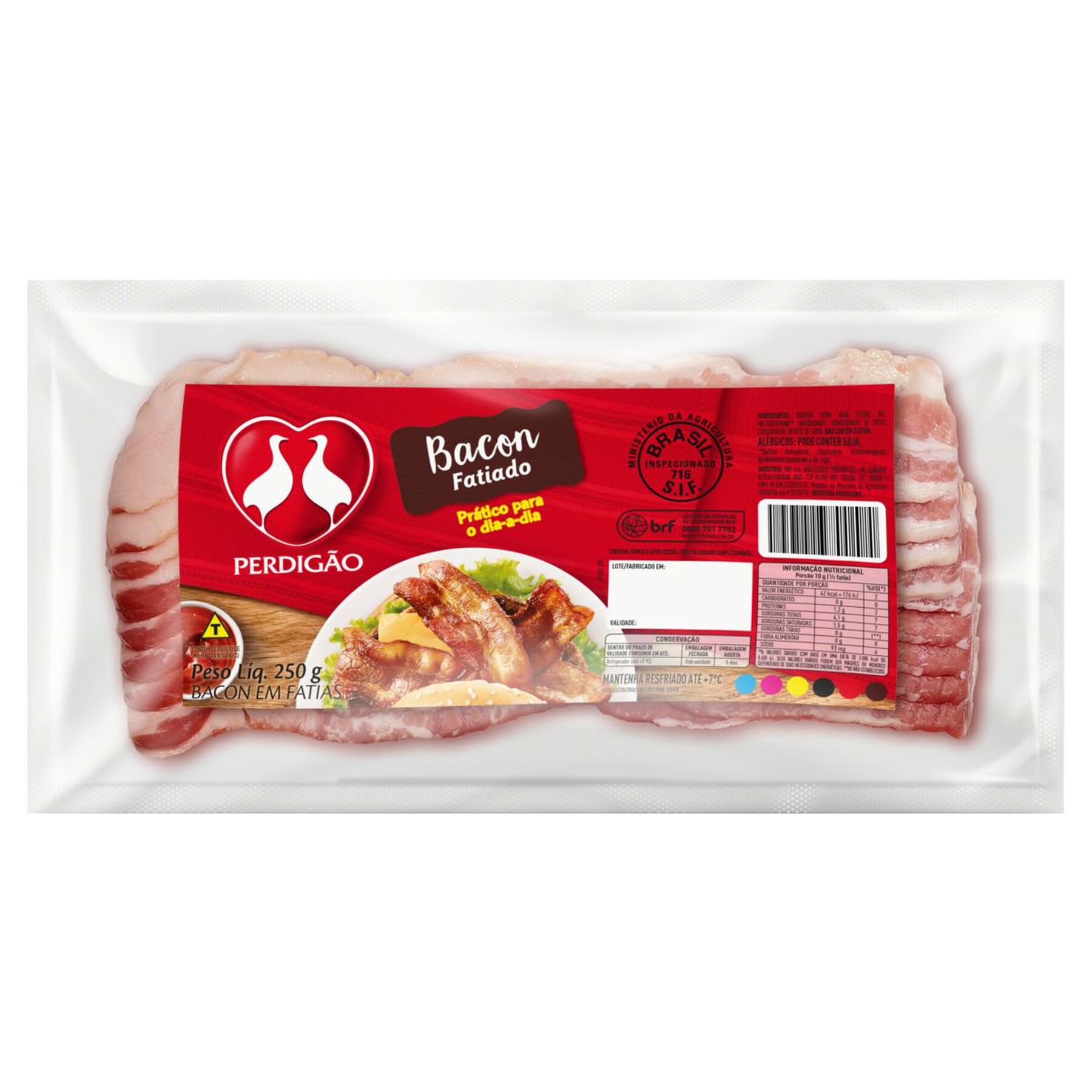 Bacon em Fatias Perdig&atilde;o 250g