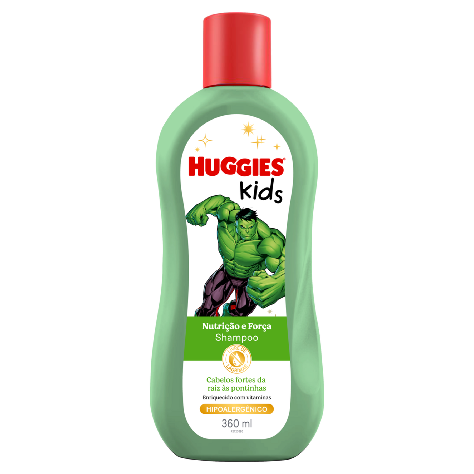 Shampoo Nutri&ccedil;&atilde;o e For&ccedil;a Hulk Huggies Kids Frasco 360ml