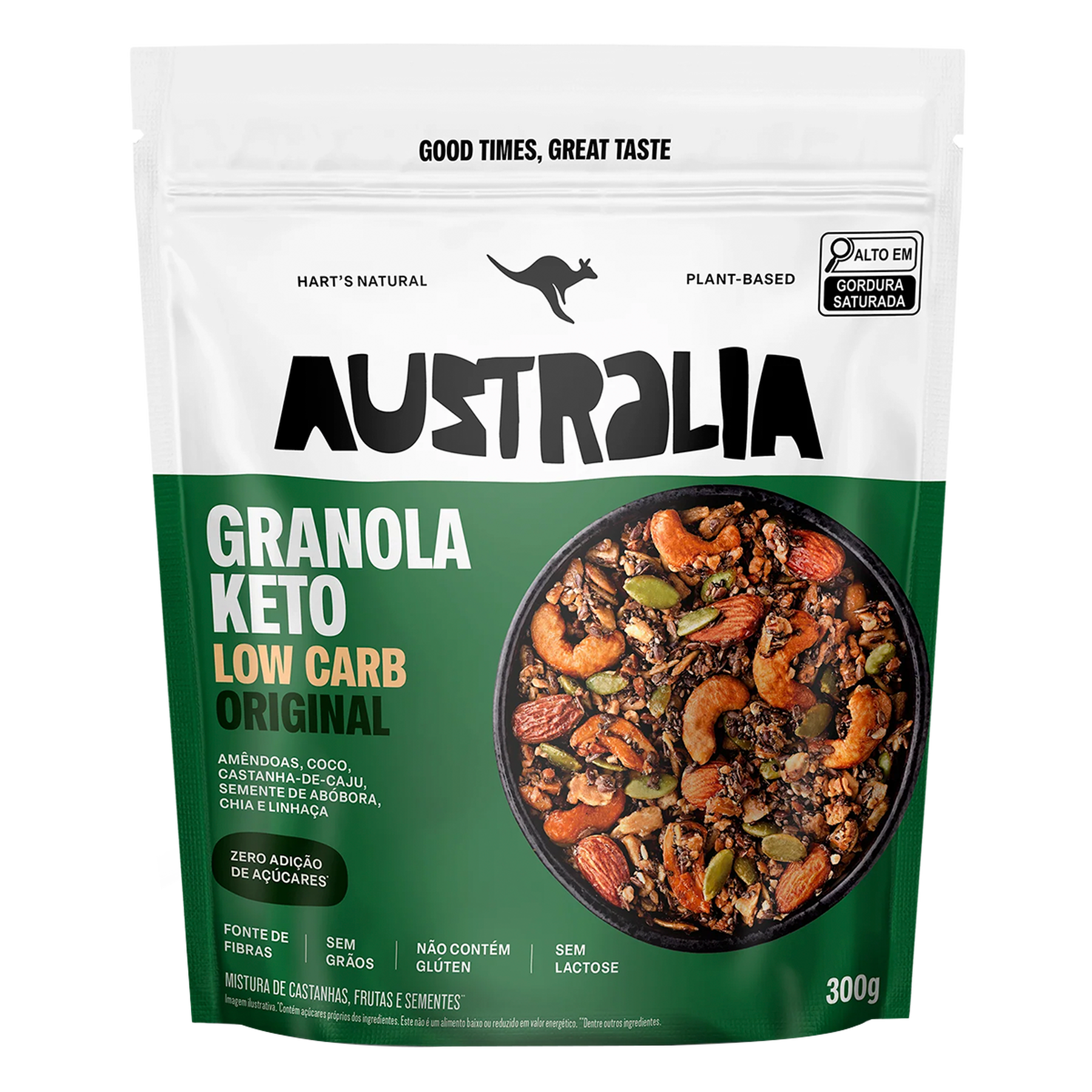 Granola Keto Low Carb Original Hart's Natural Australia Pouch 300g
