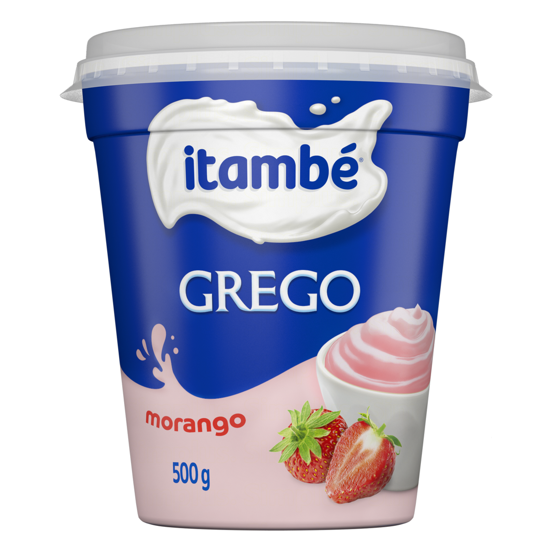 Iogurte Integral Grego Morango Itamb&eacute; Pote 500g&nbsp;