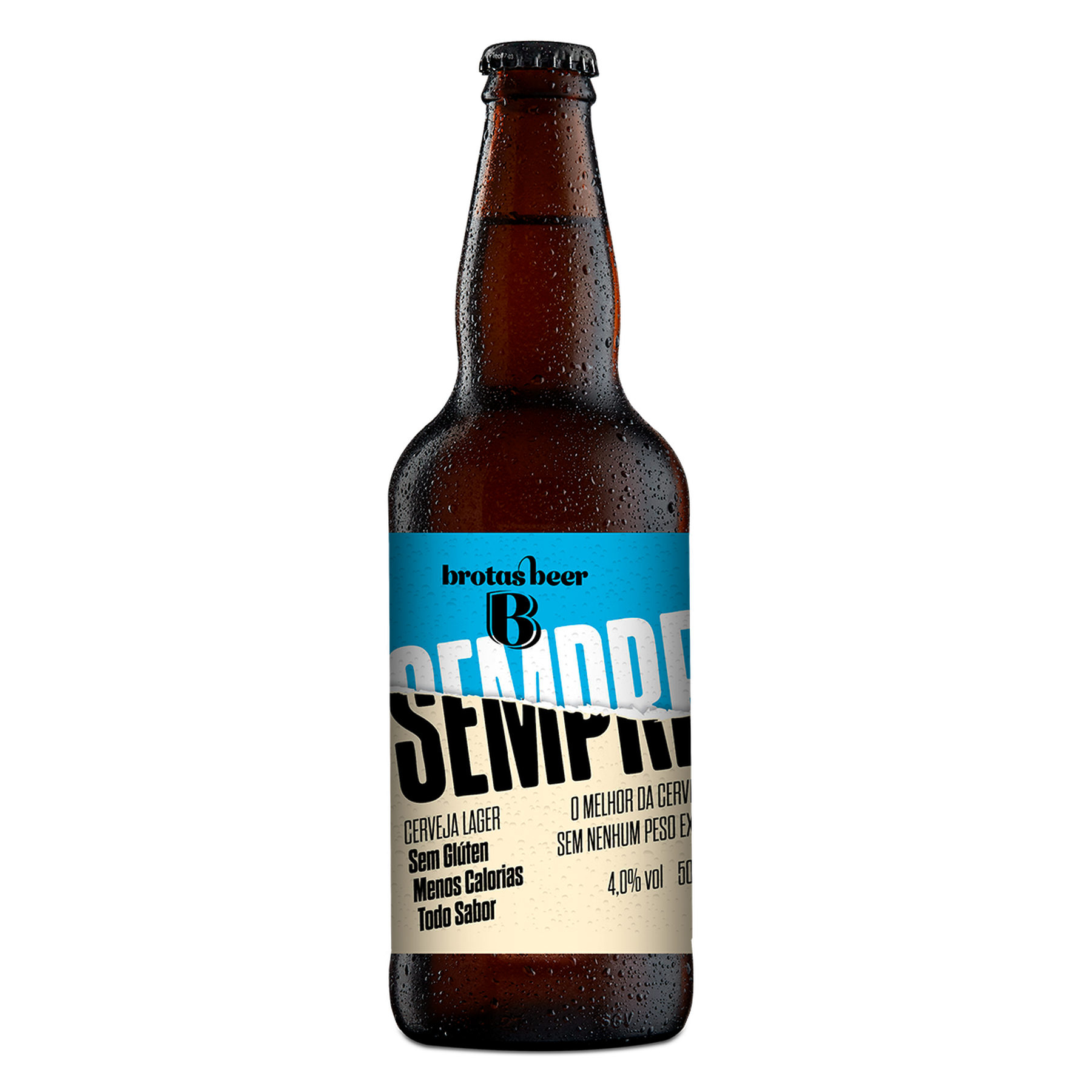 Cerveja Lager Sem Gl&uacute;ten Sempre Brotas Beer Garrafa 500ml