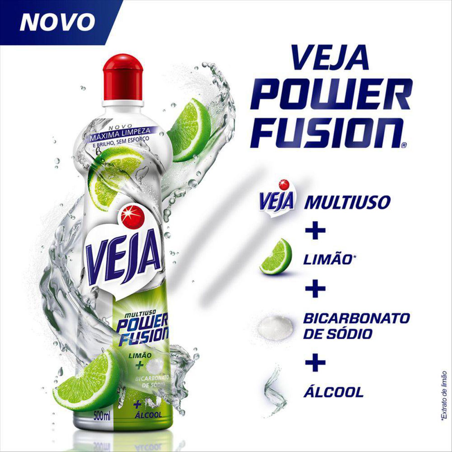 Limpador Multiuso Lim&atilde;o Veja Power Fusion Squeeze 500ml&nbsp;