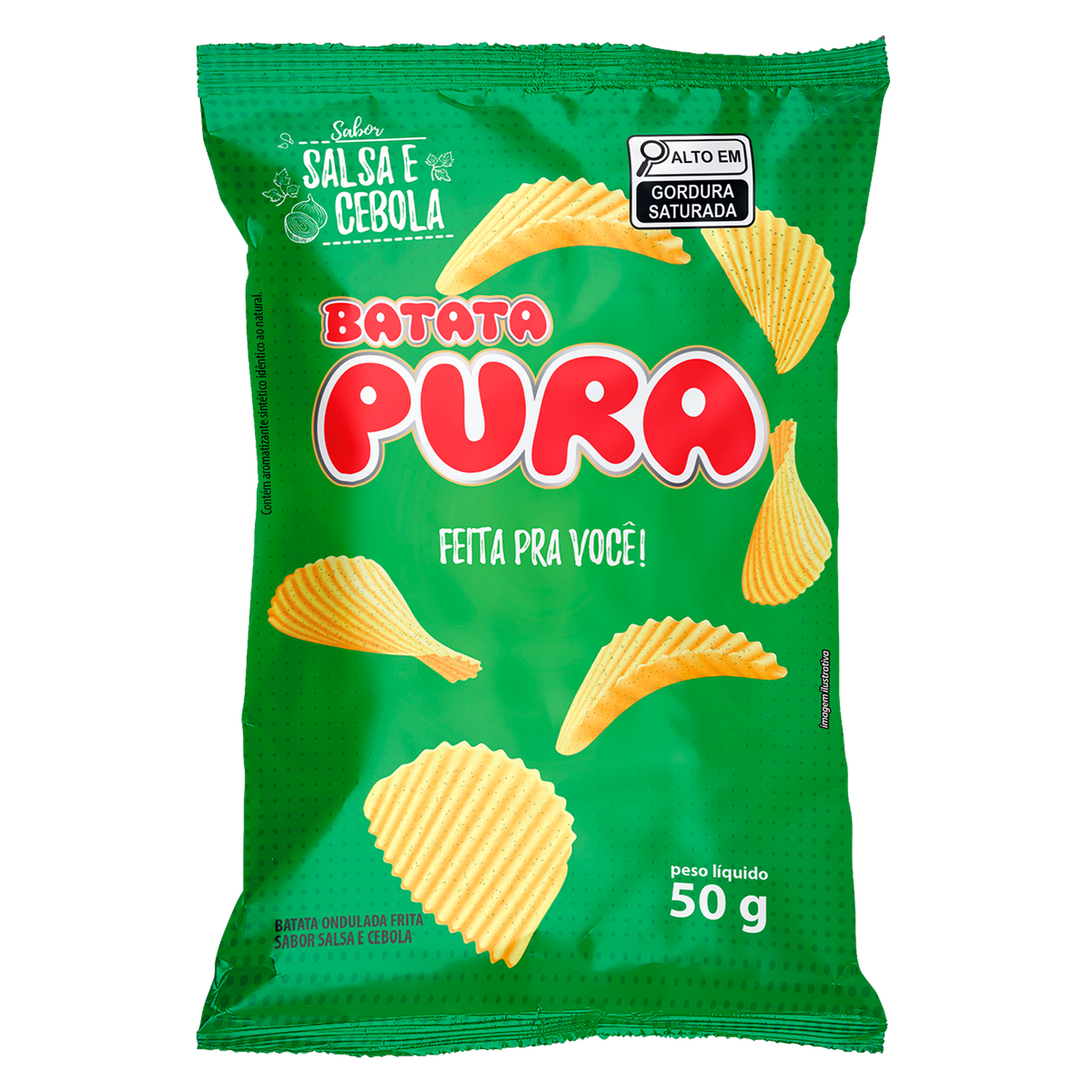 Batata Frita Ondulada Salsa e Cebola Batata Pura Pacote 50g